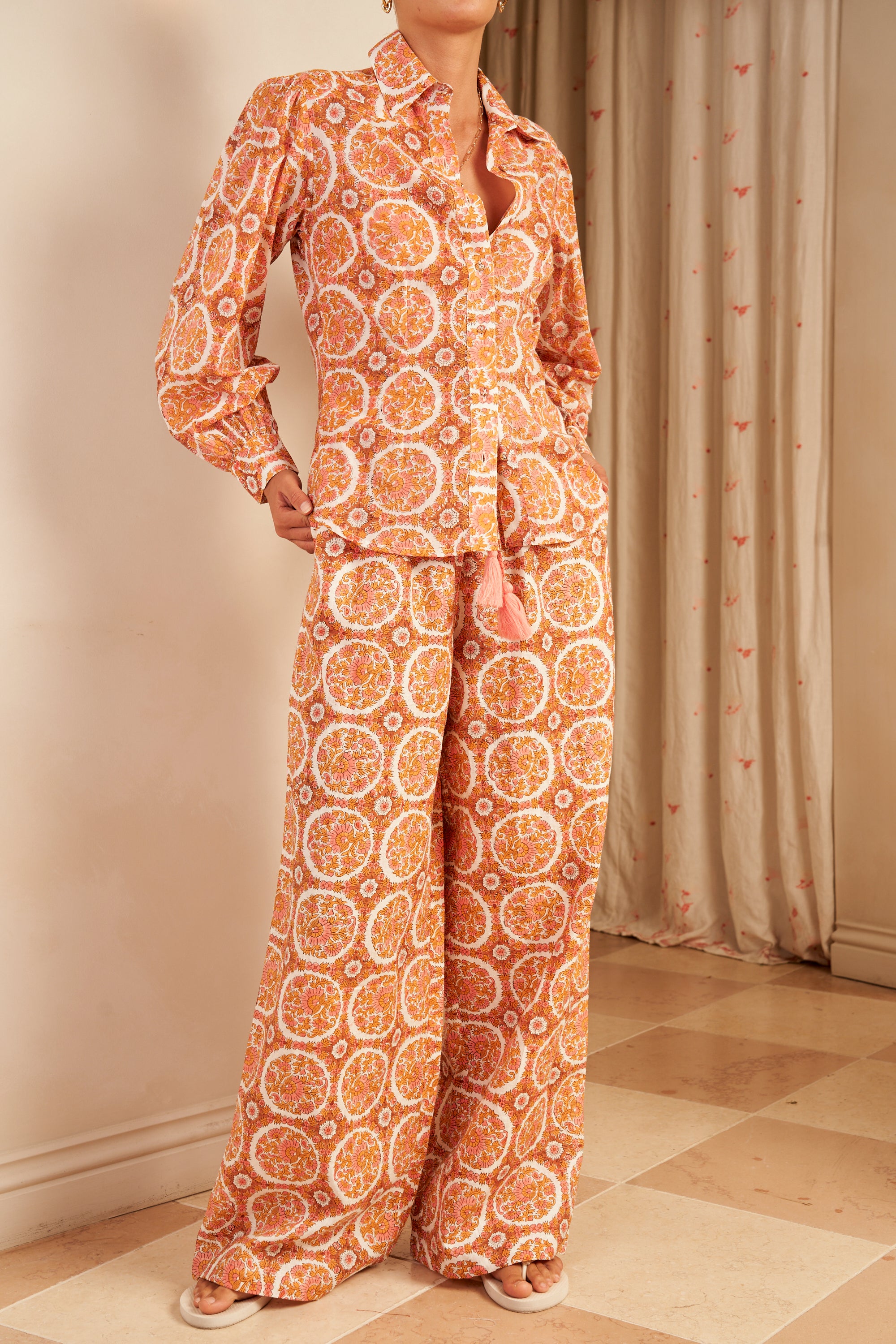 Evelyn Long Sleeve Fitted Shirt, Cabana