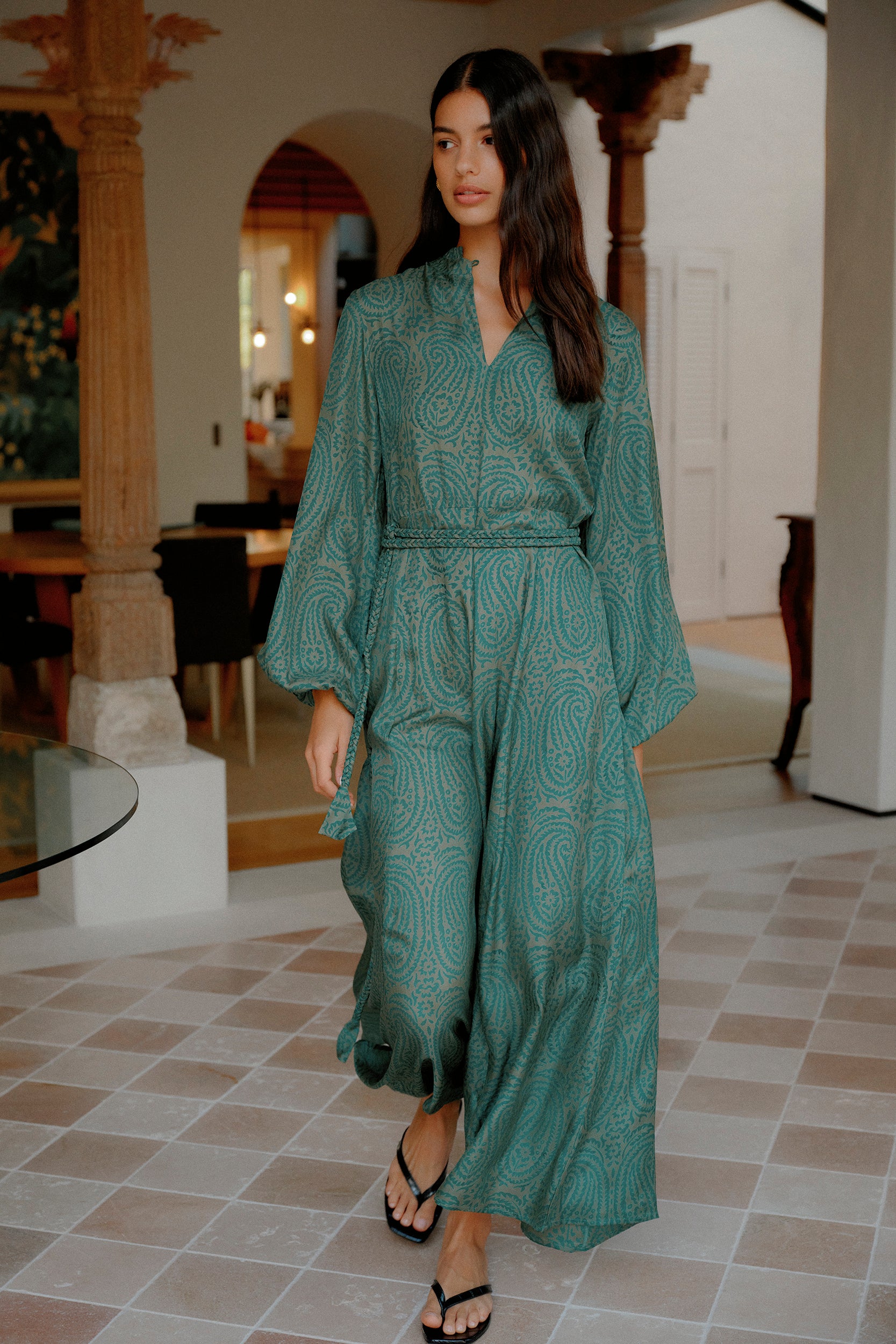 Nala Dress - Paisley Green