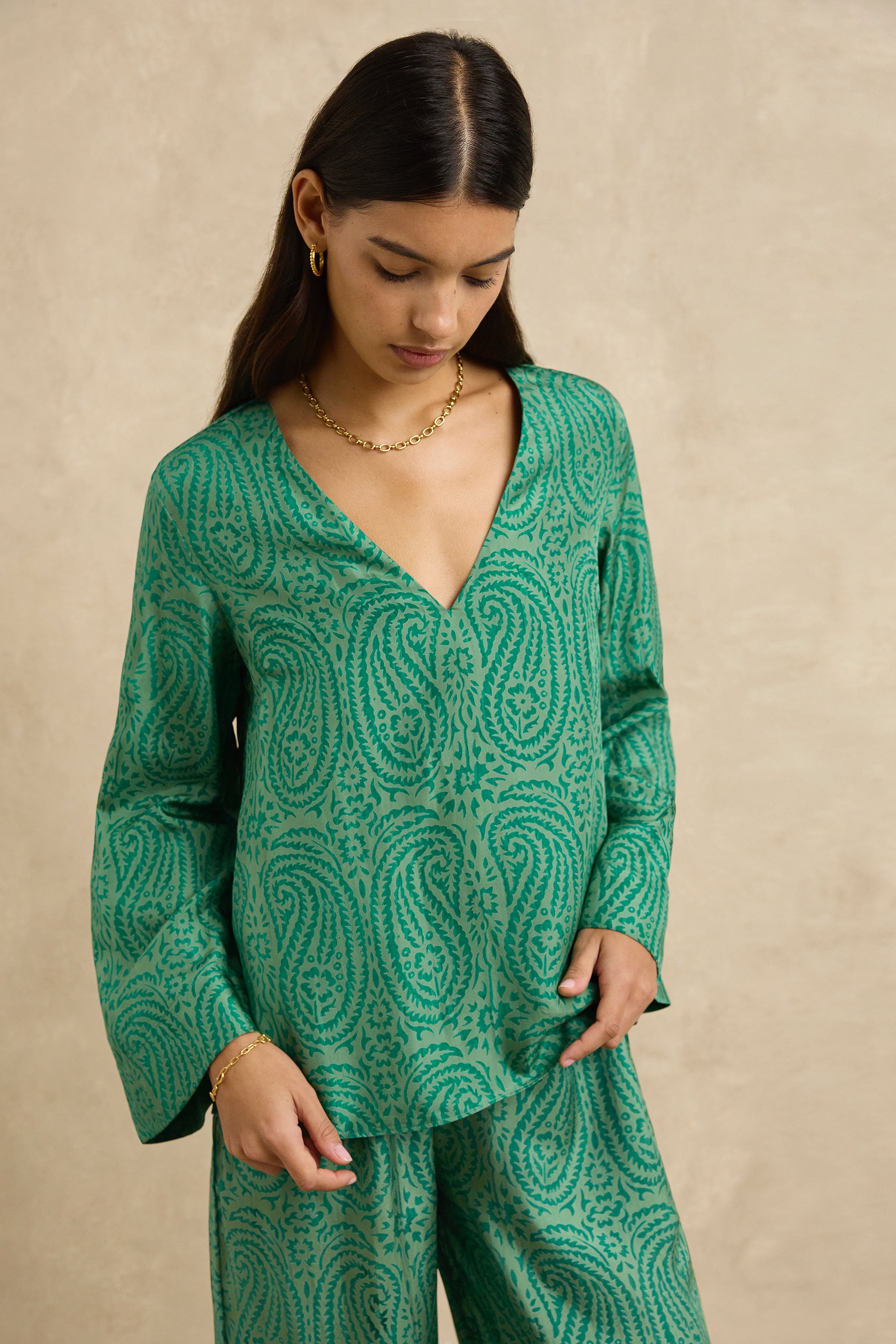Azra Pant - Paisley Green