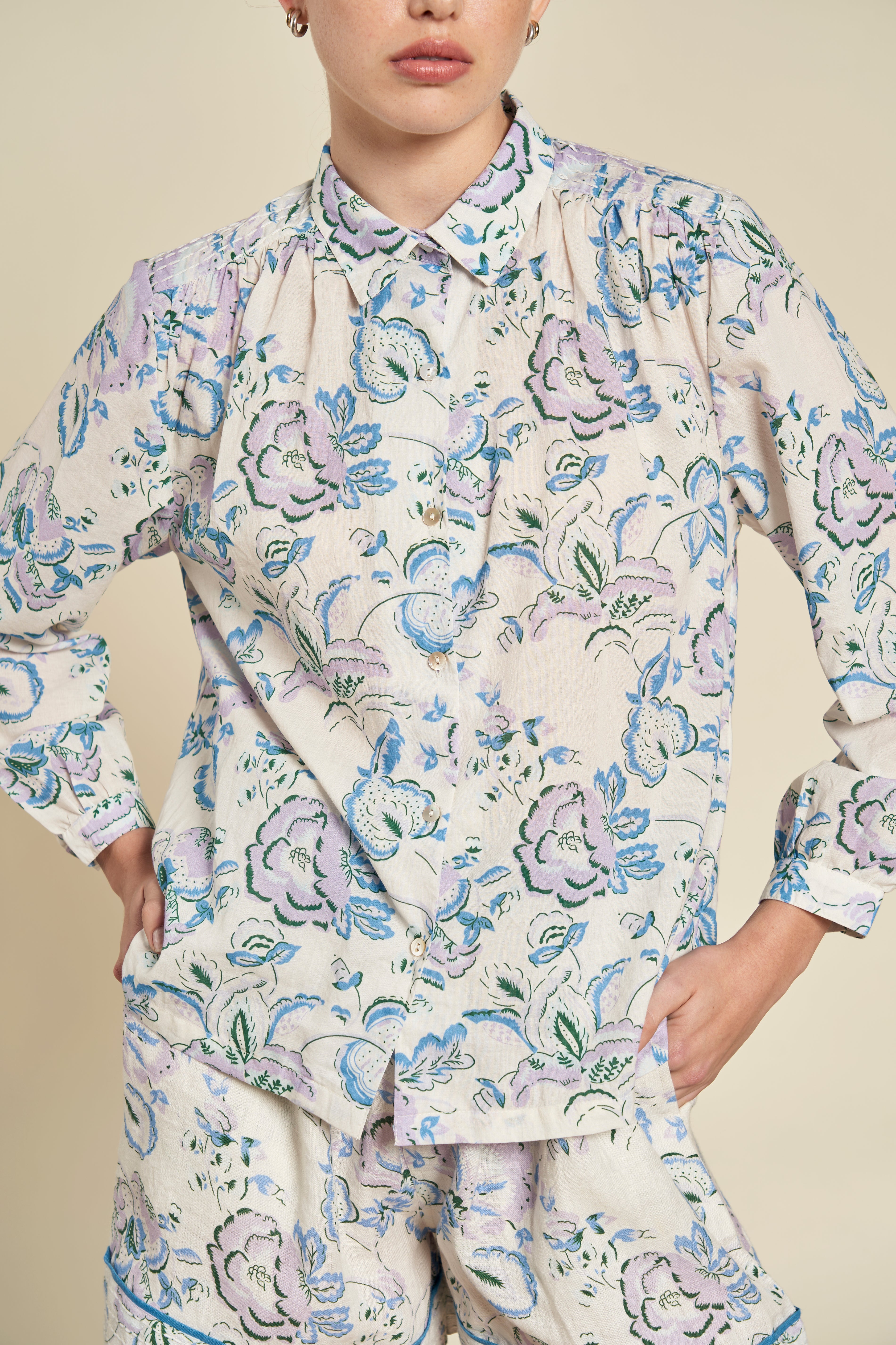 Athena Blouse - Celeste