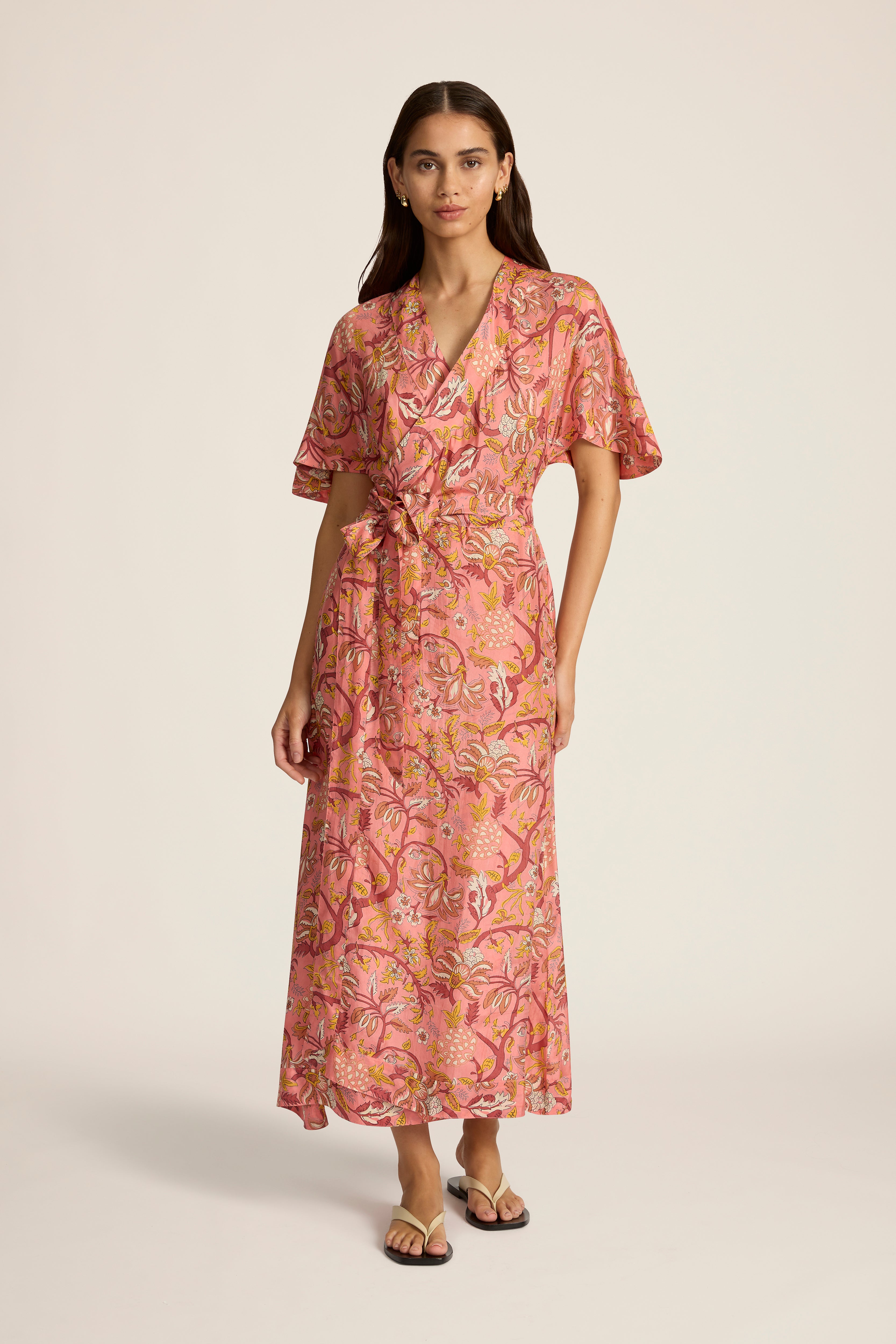 Clementine Midi Wrap Dress - Fernando Coral