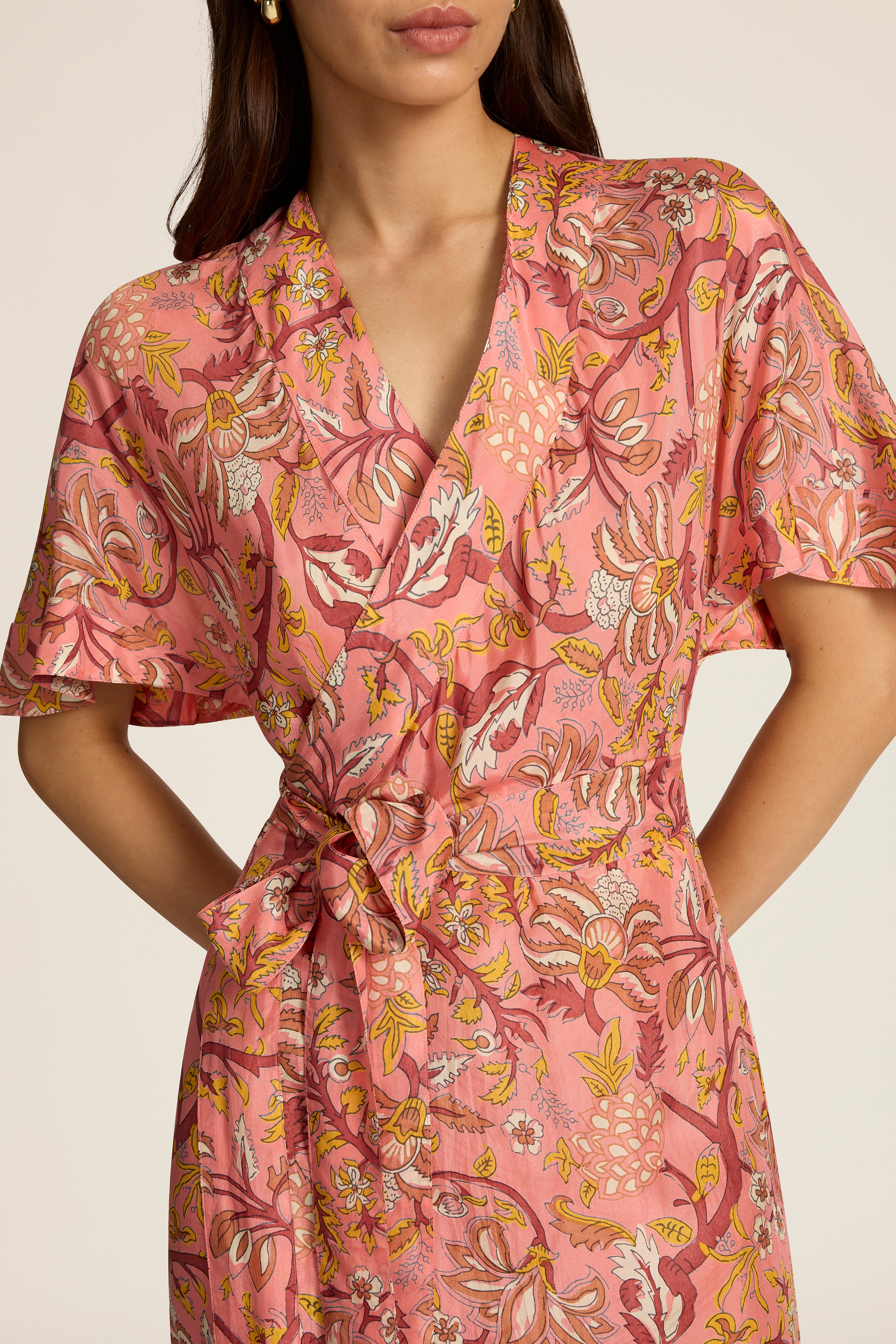 Clementine Midi Wrap Dress - Fernando Coral