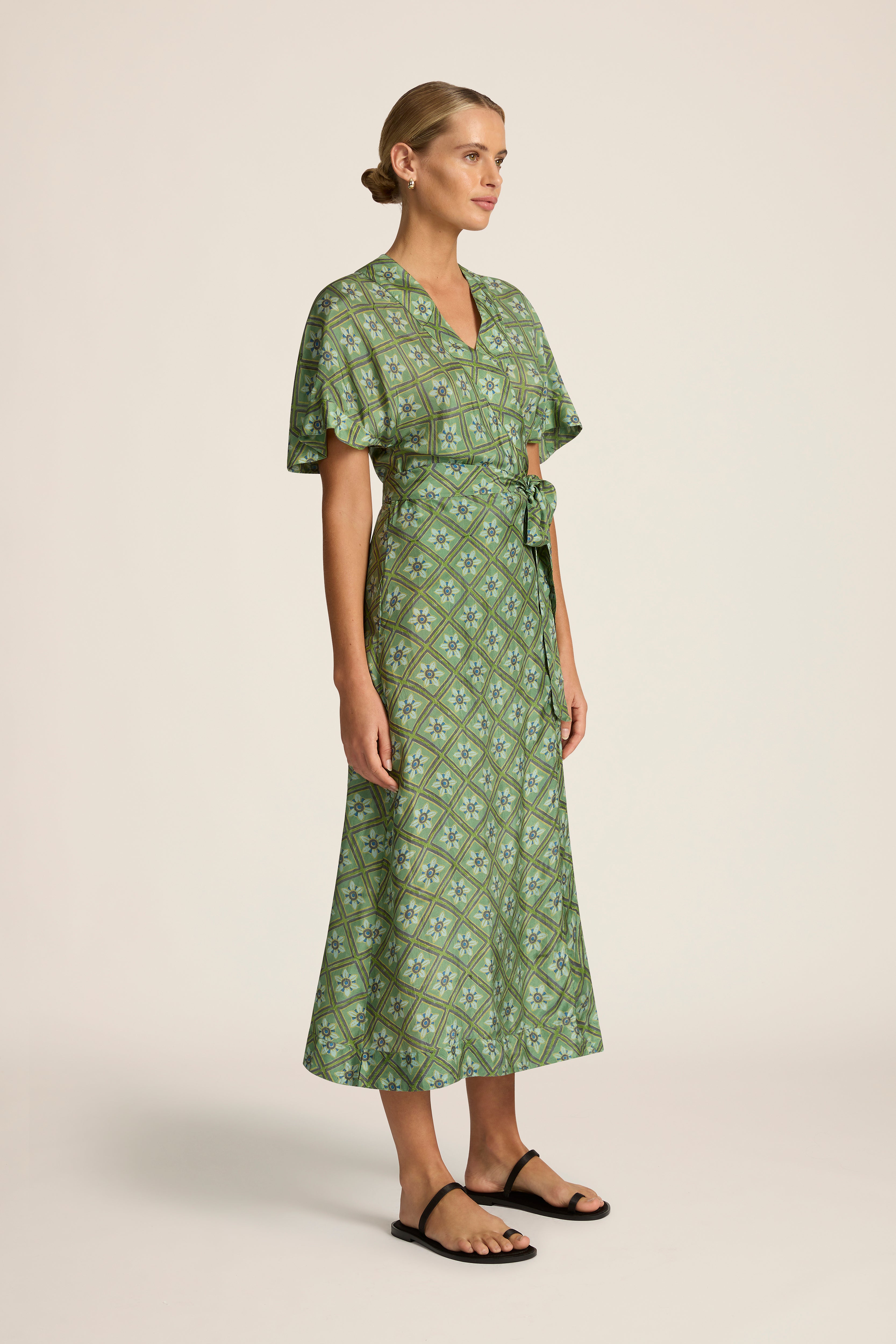 Clementine Midi Wrap Dress - Talavera Emerald