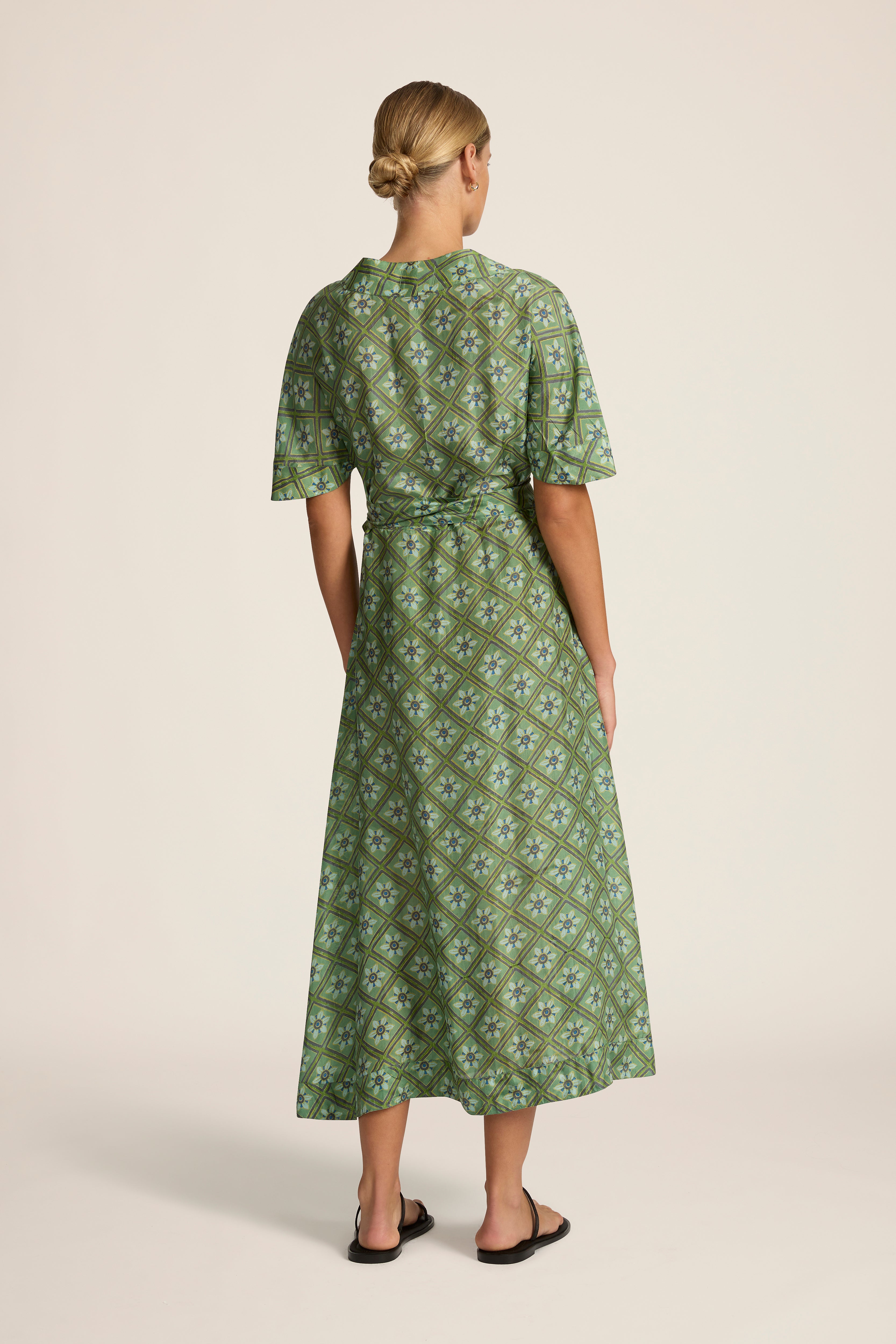 Clementine Midi Wrap Dress - Talavera Emerald
