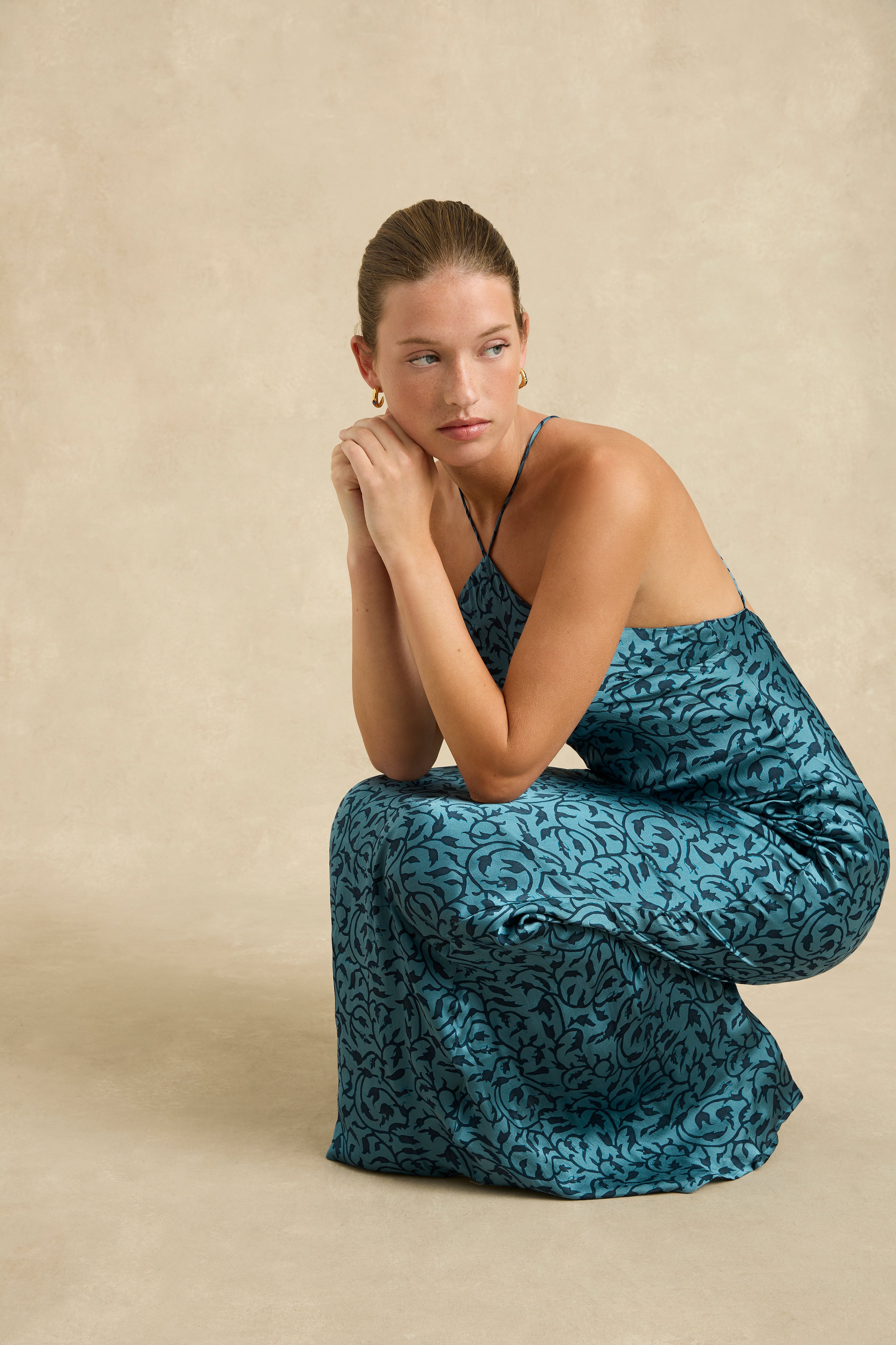 Elisa Dress - Midnight Vine Indigo