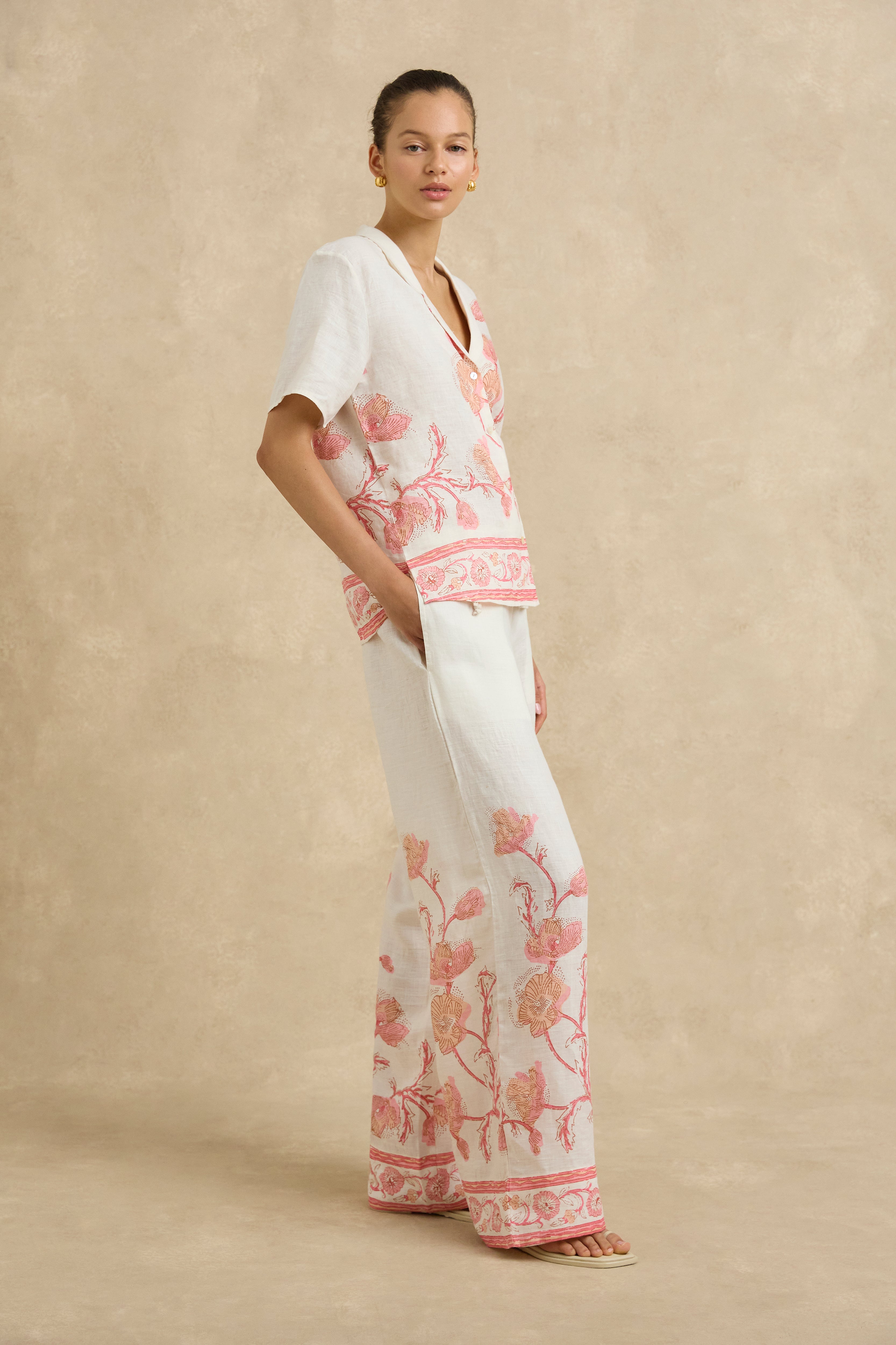 Gabriella Shirt - Hibiscus Bloom Pink