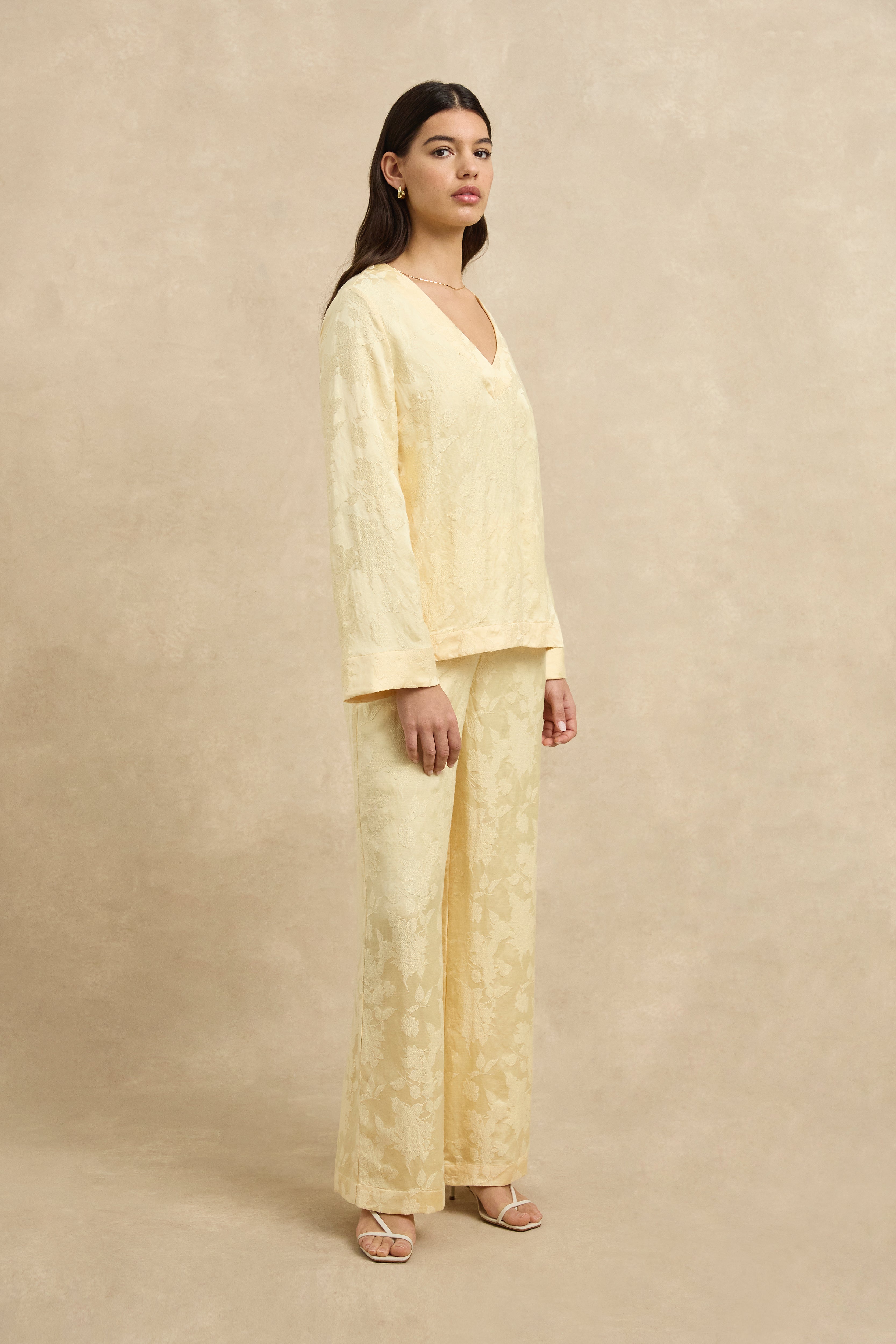Gemma Top - Butter Jacquard