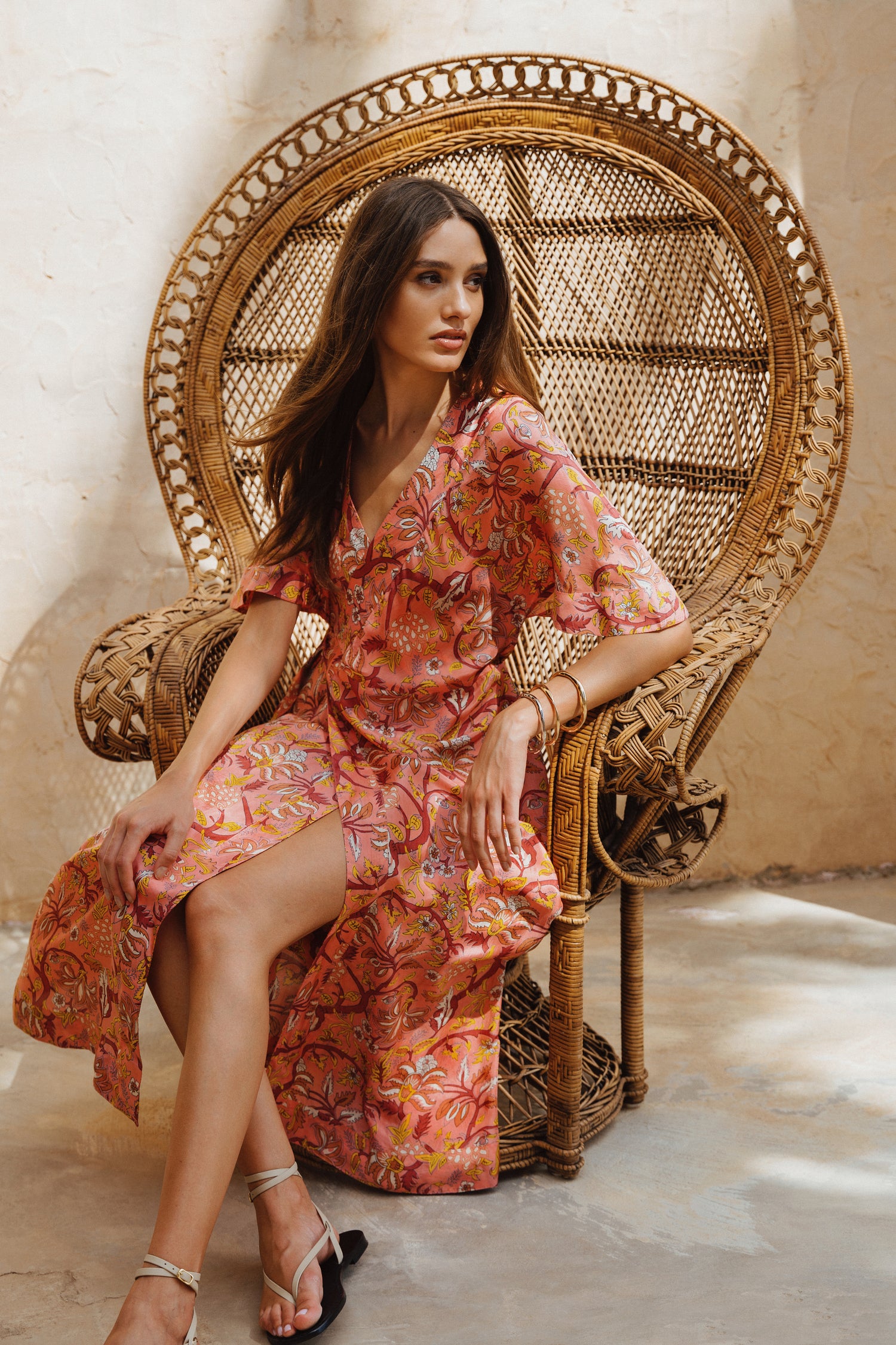Clementine Midi Wrap Dress - Fernando Coral