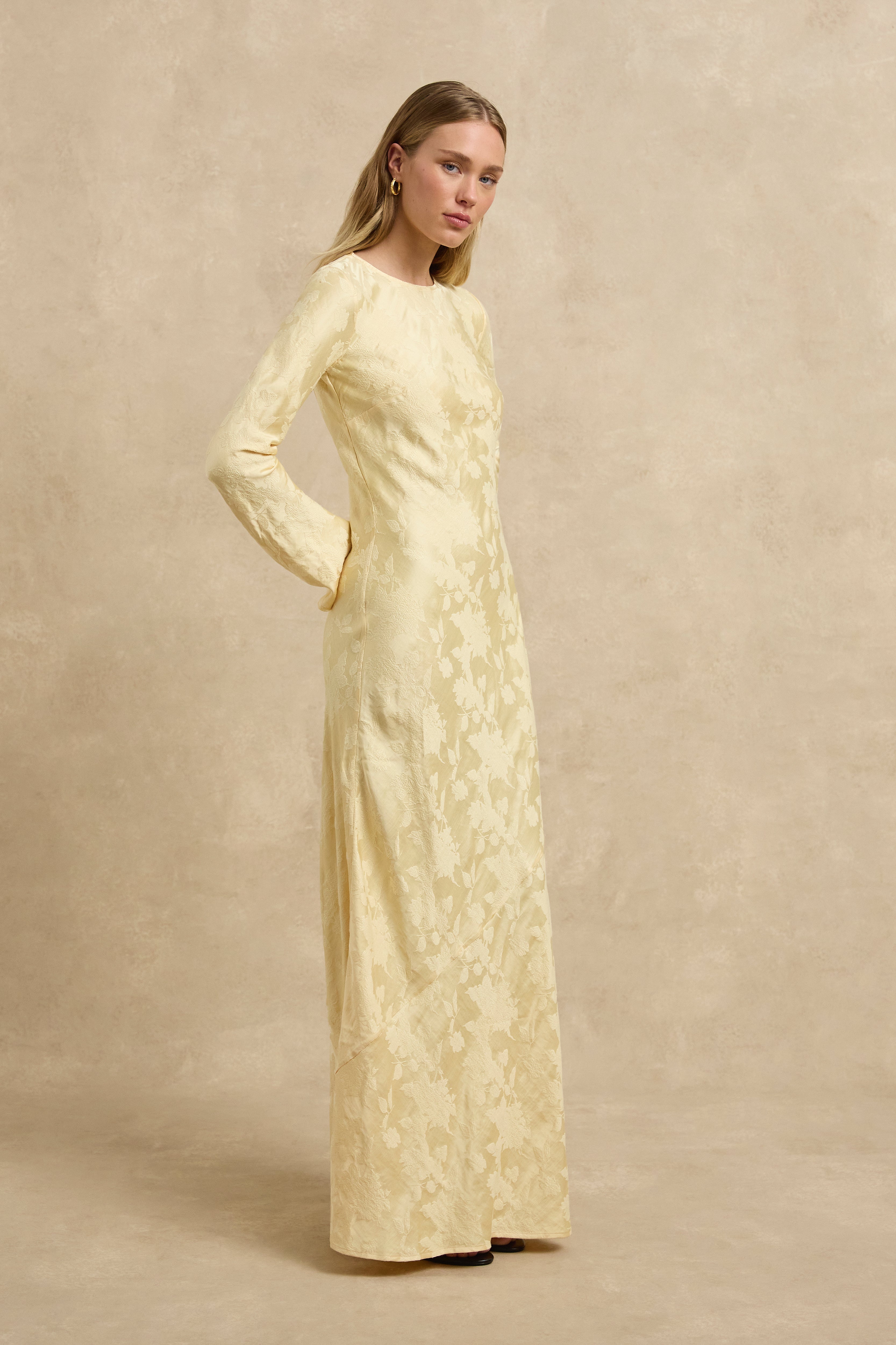 Lara Dress - Butter Jacquard