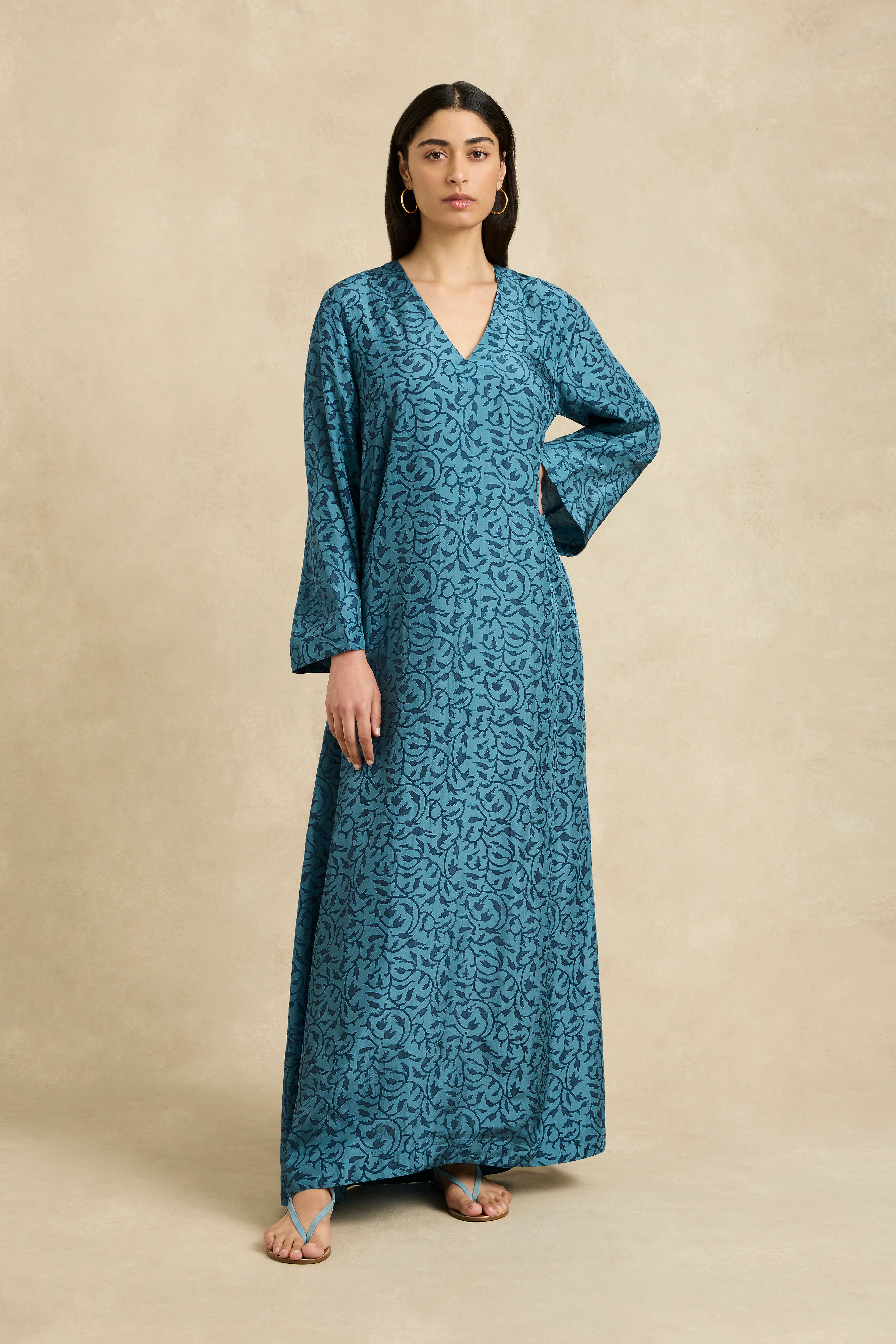 Leandra Dress - Midnight Vine Indigo
