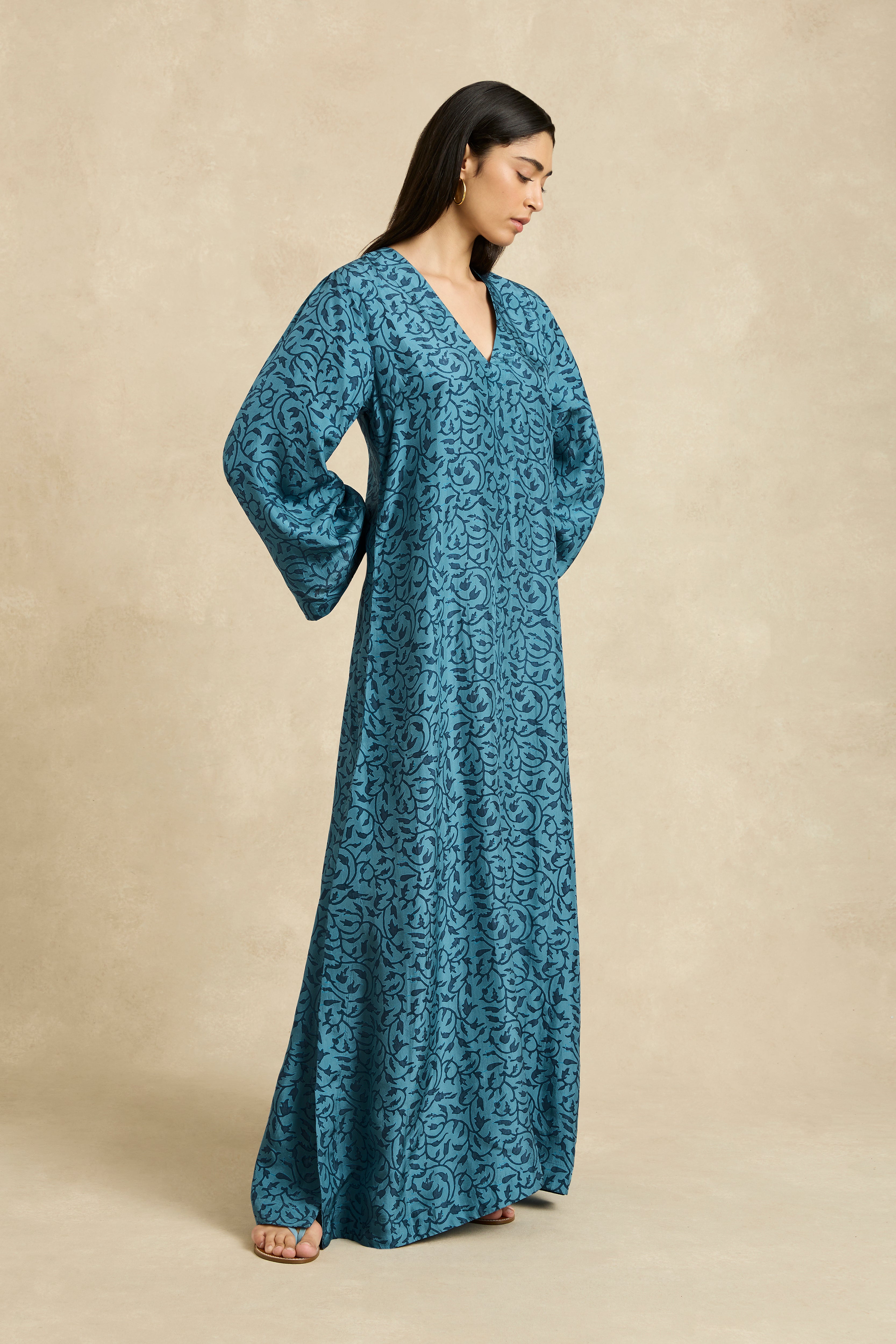 Leandra Dress - Midnight Vine Indigo