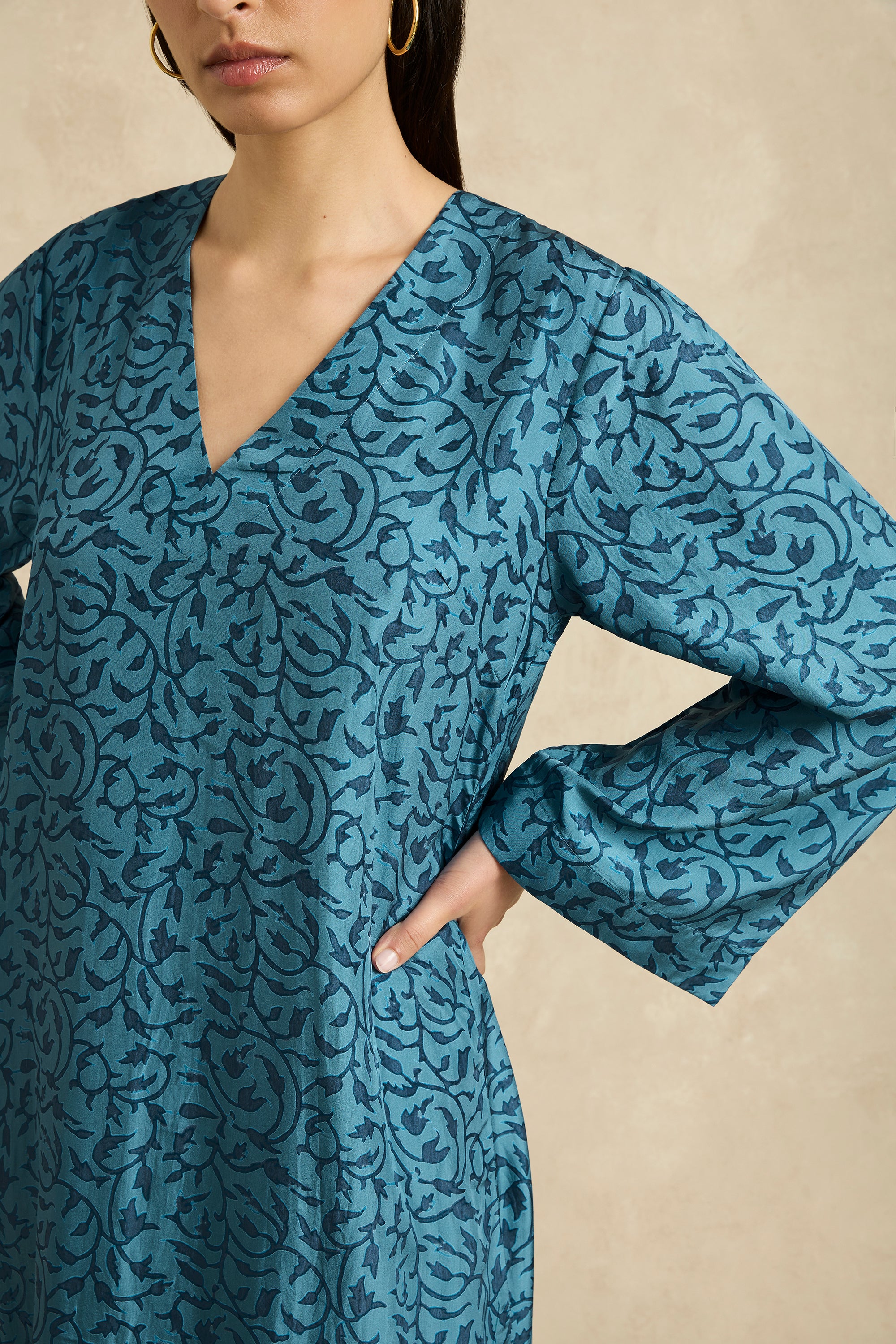 Leandra Dress - Midnight Vine Indigo
