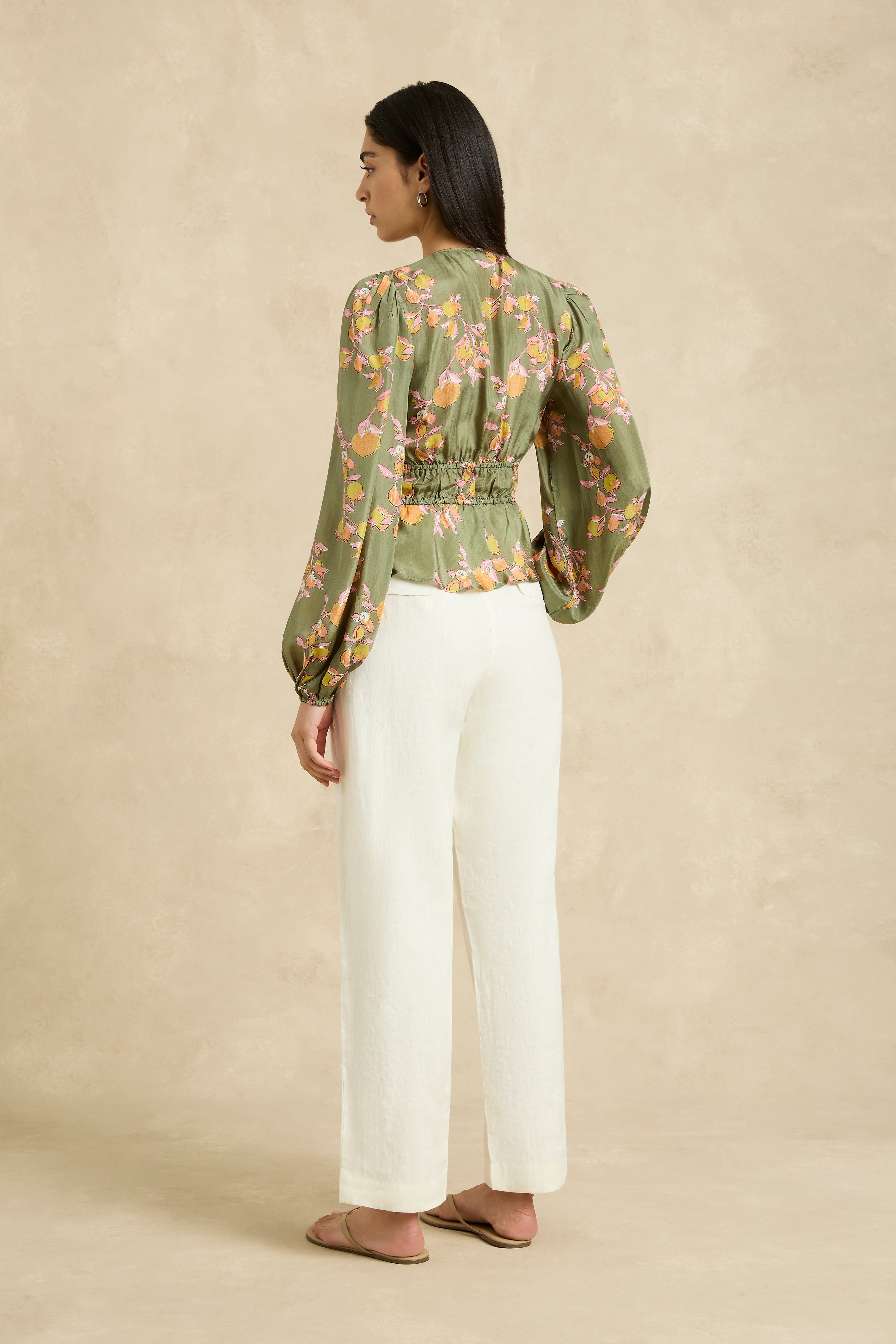 Lola Blouse - Pomegranate Khaki