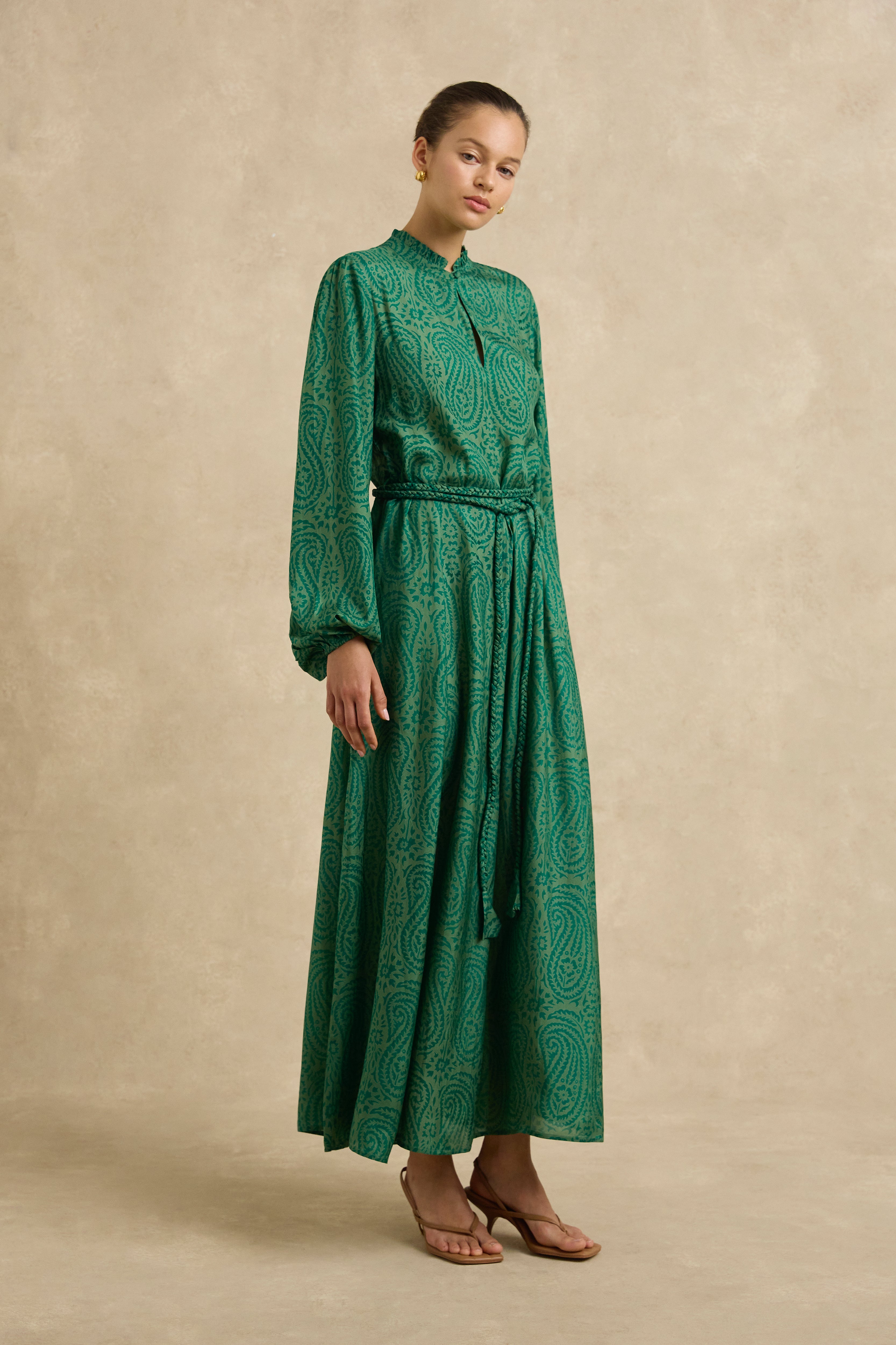 Nala Dress - Paisley Green
