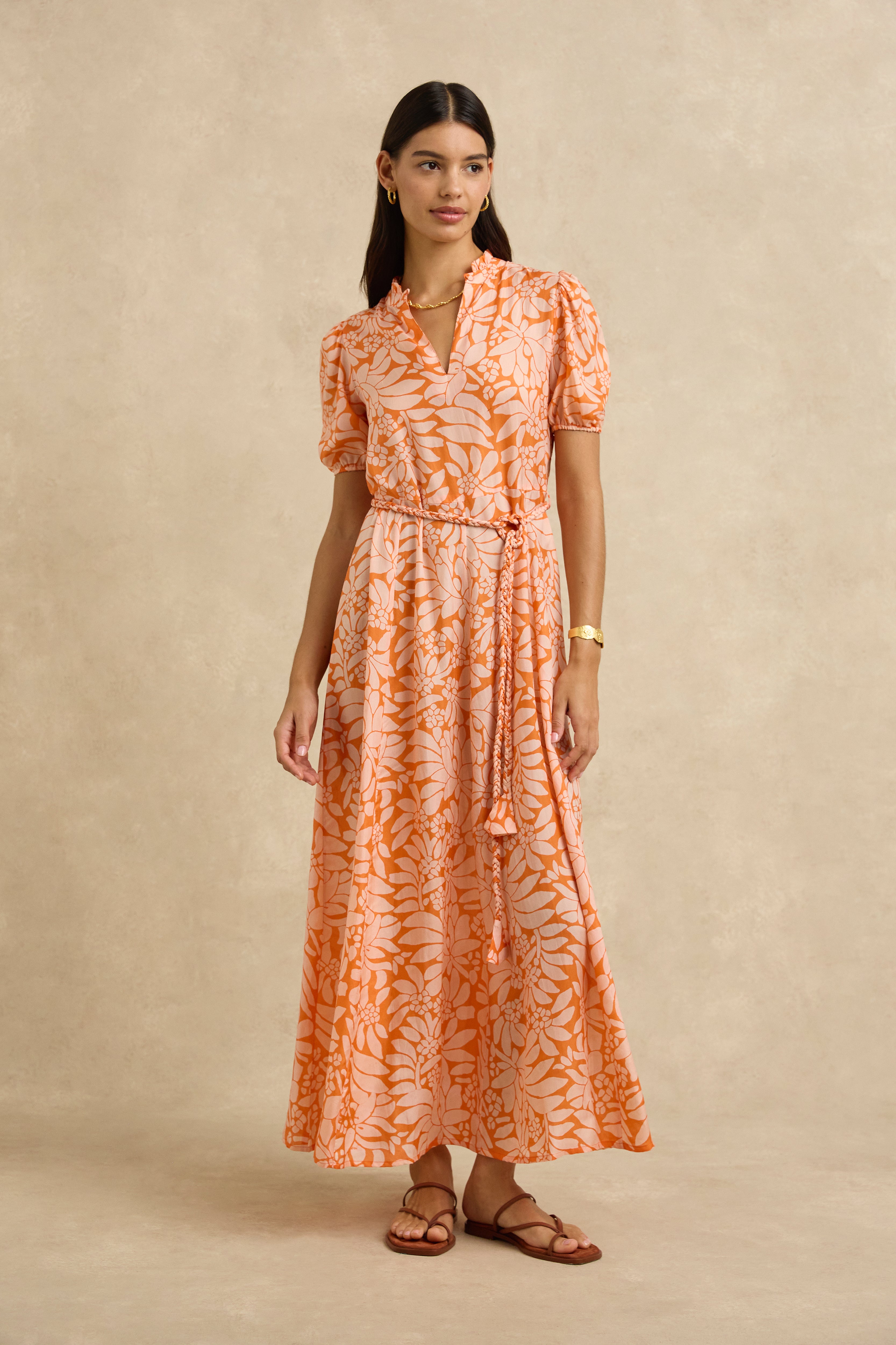 Oceanus Dress - Crocus Persimmon