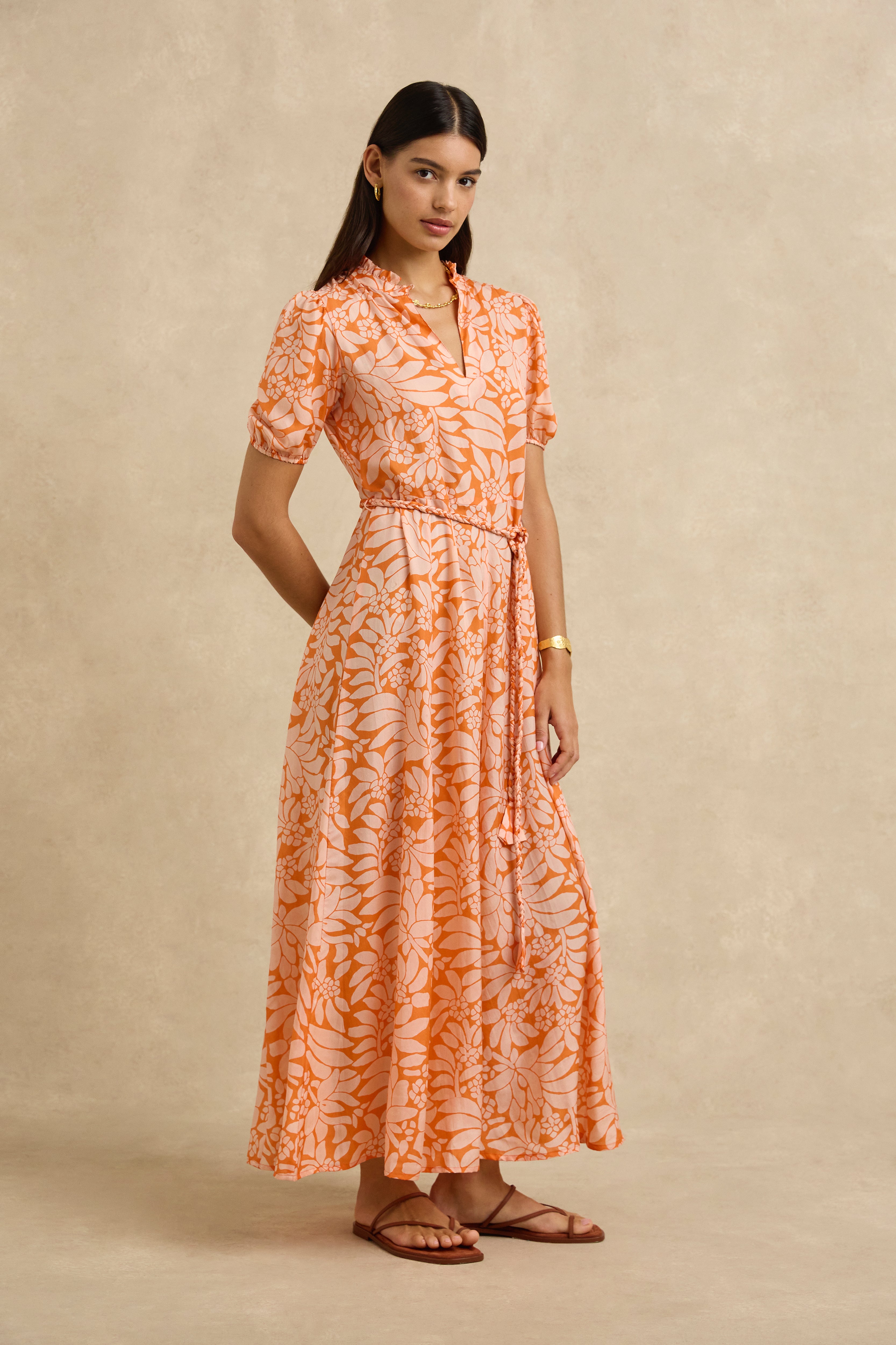 Oceanus Dress - Crocus Persimmon