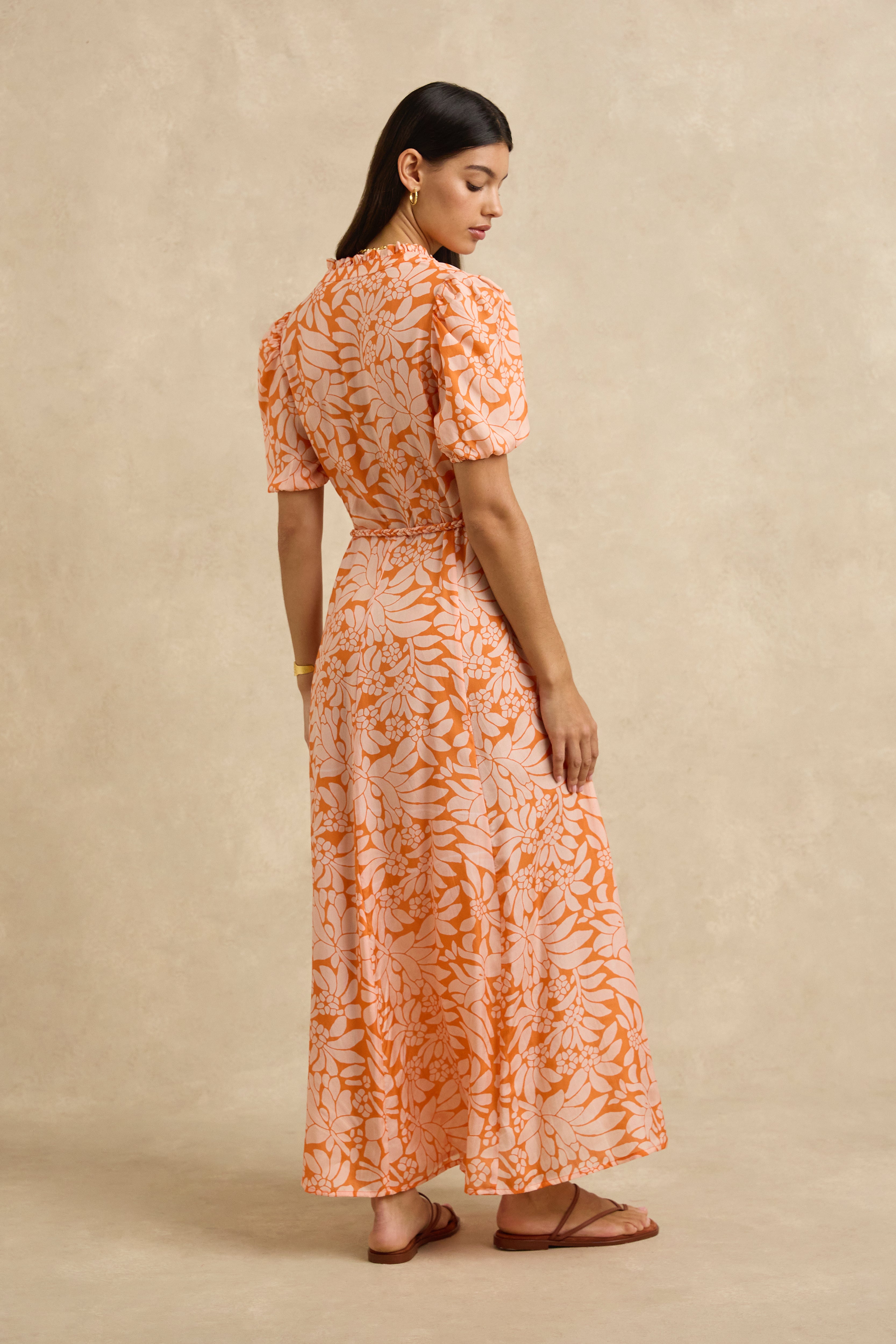 Oceanus Dress - Crocus Persimmon