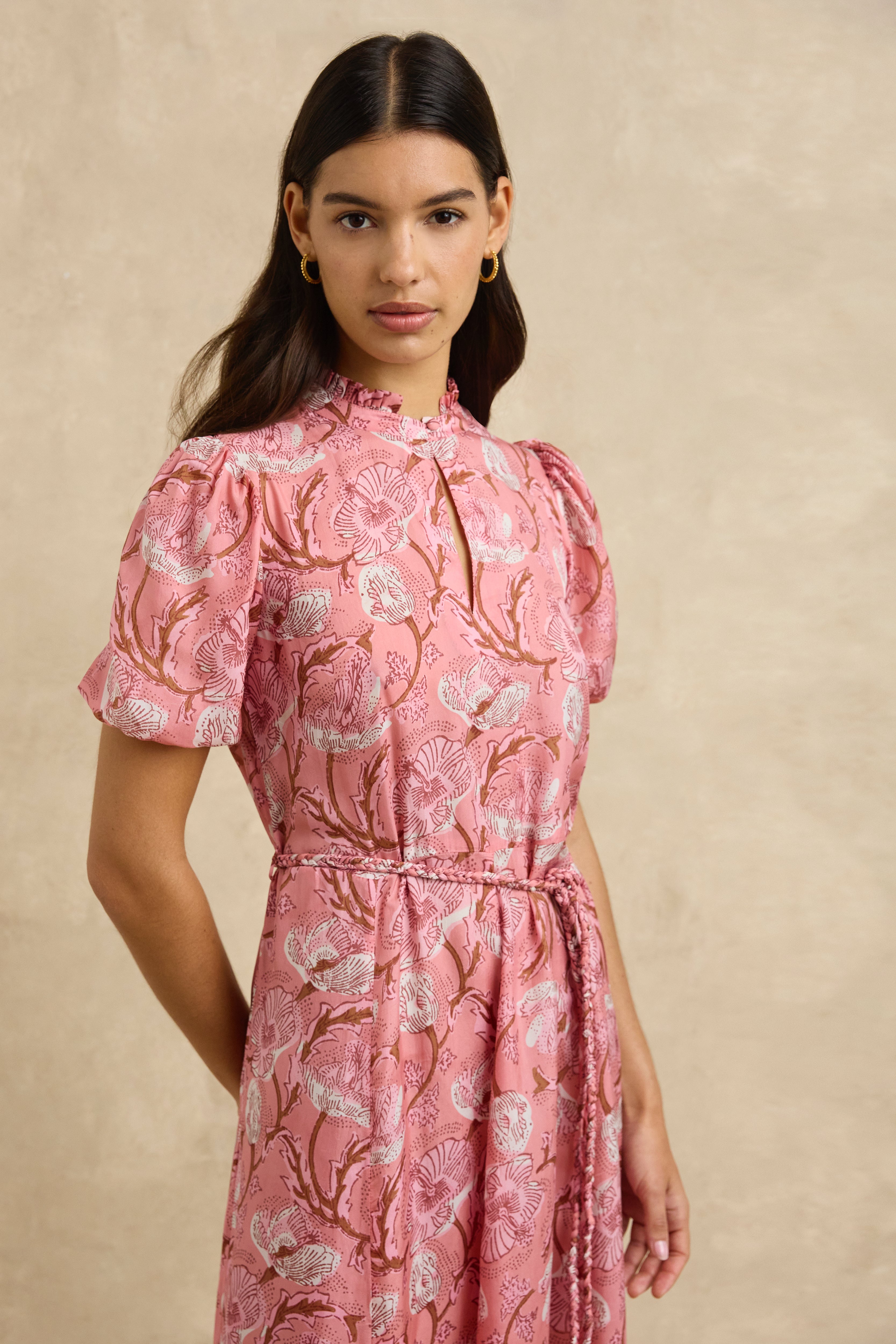 Oceanus Dress - Hibiscus Pink
