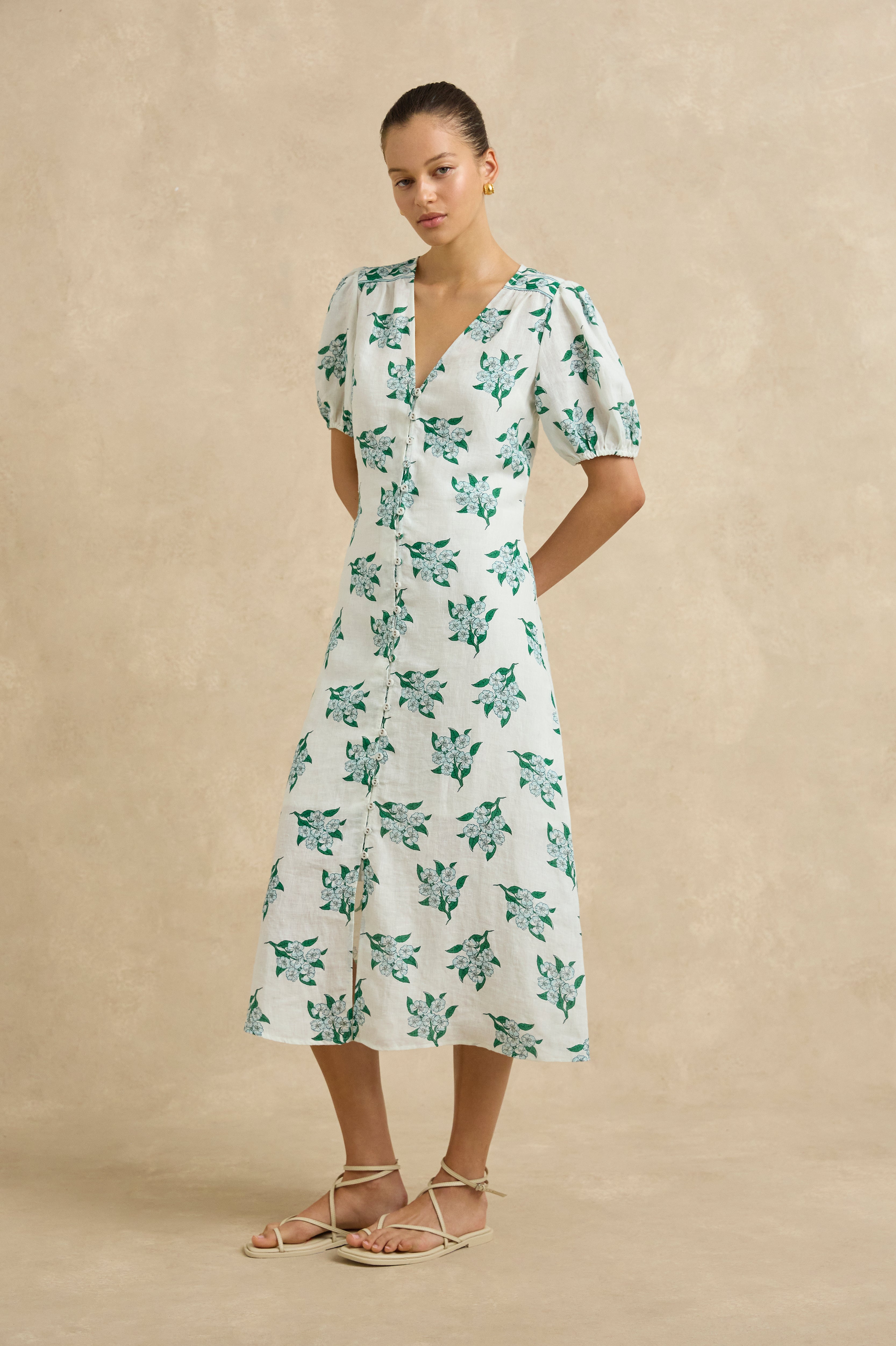 Poppy Dress - Emerald Blossom