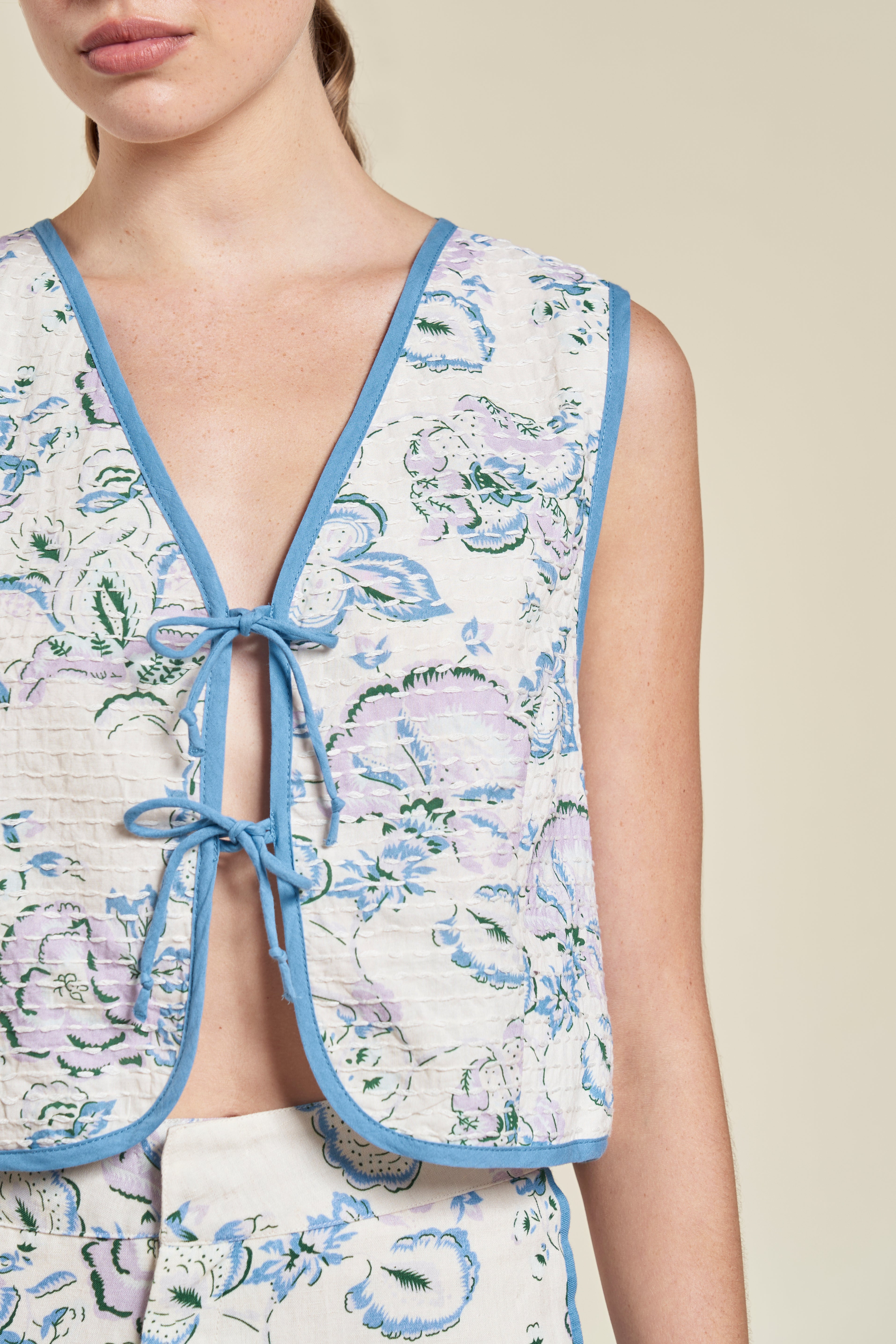 Quinn Kantha Vest - Celeste