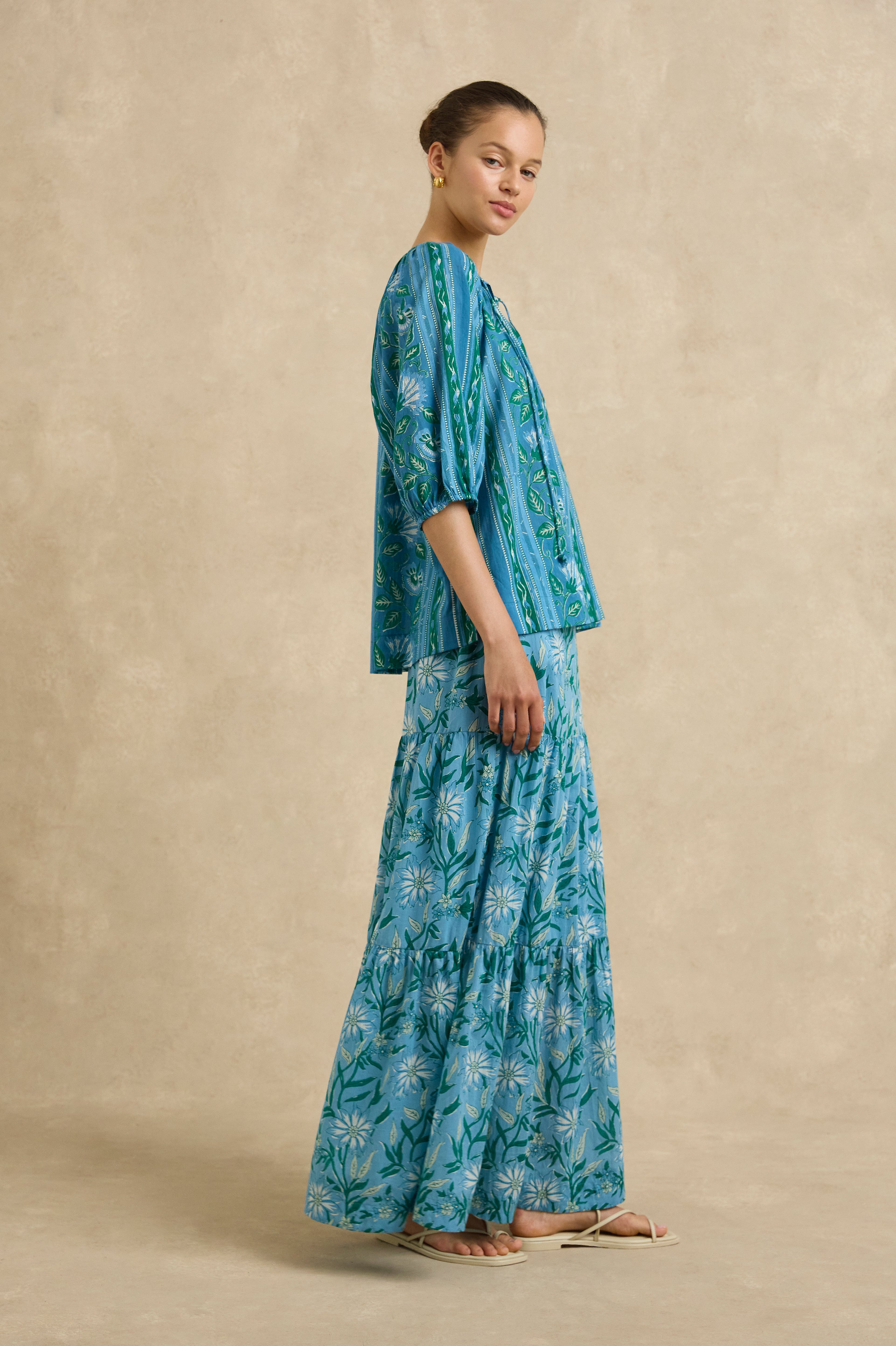 Adira Skirt - Spring Daisy Blue