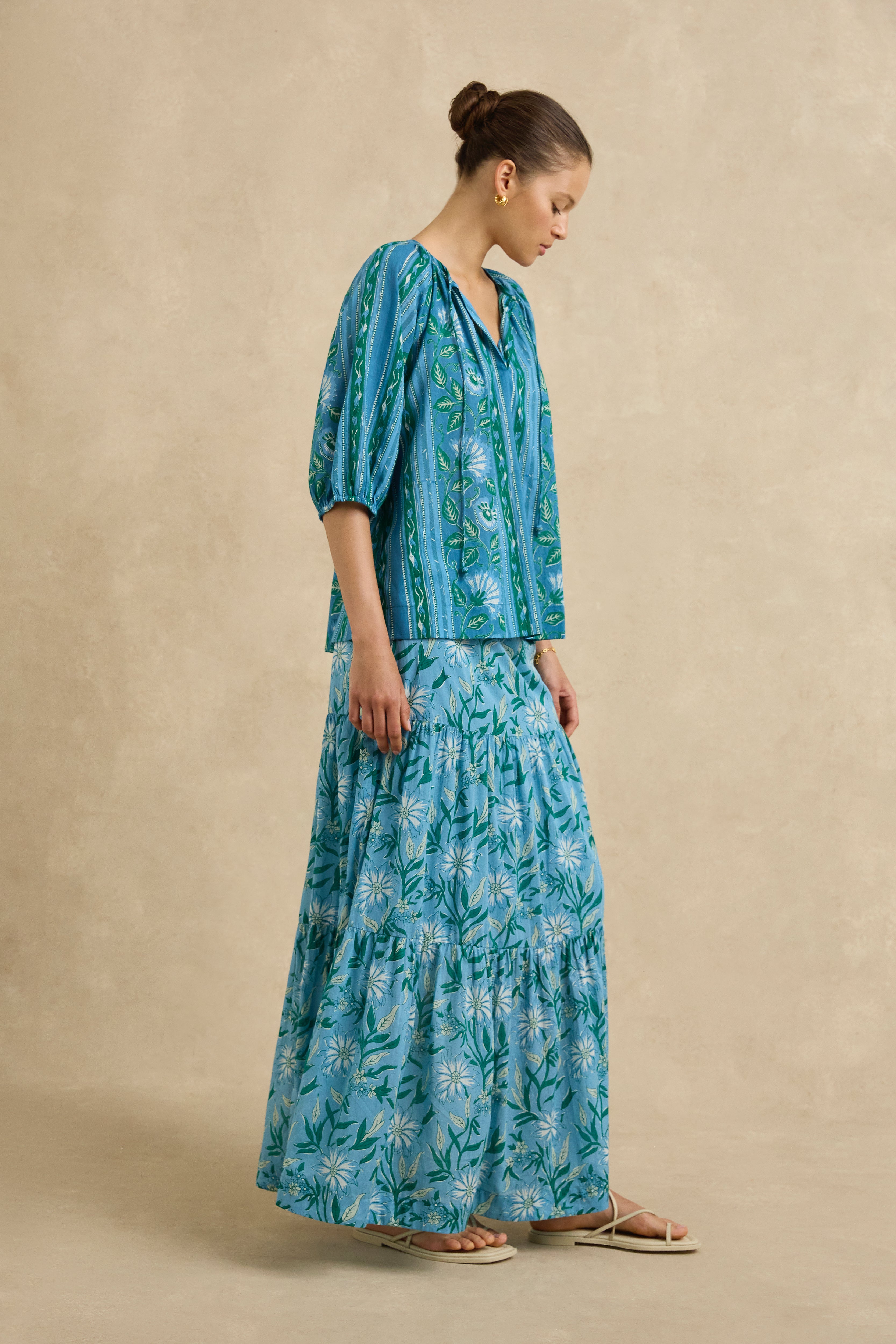 Adira Skirt - Spring Daisy Blue