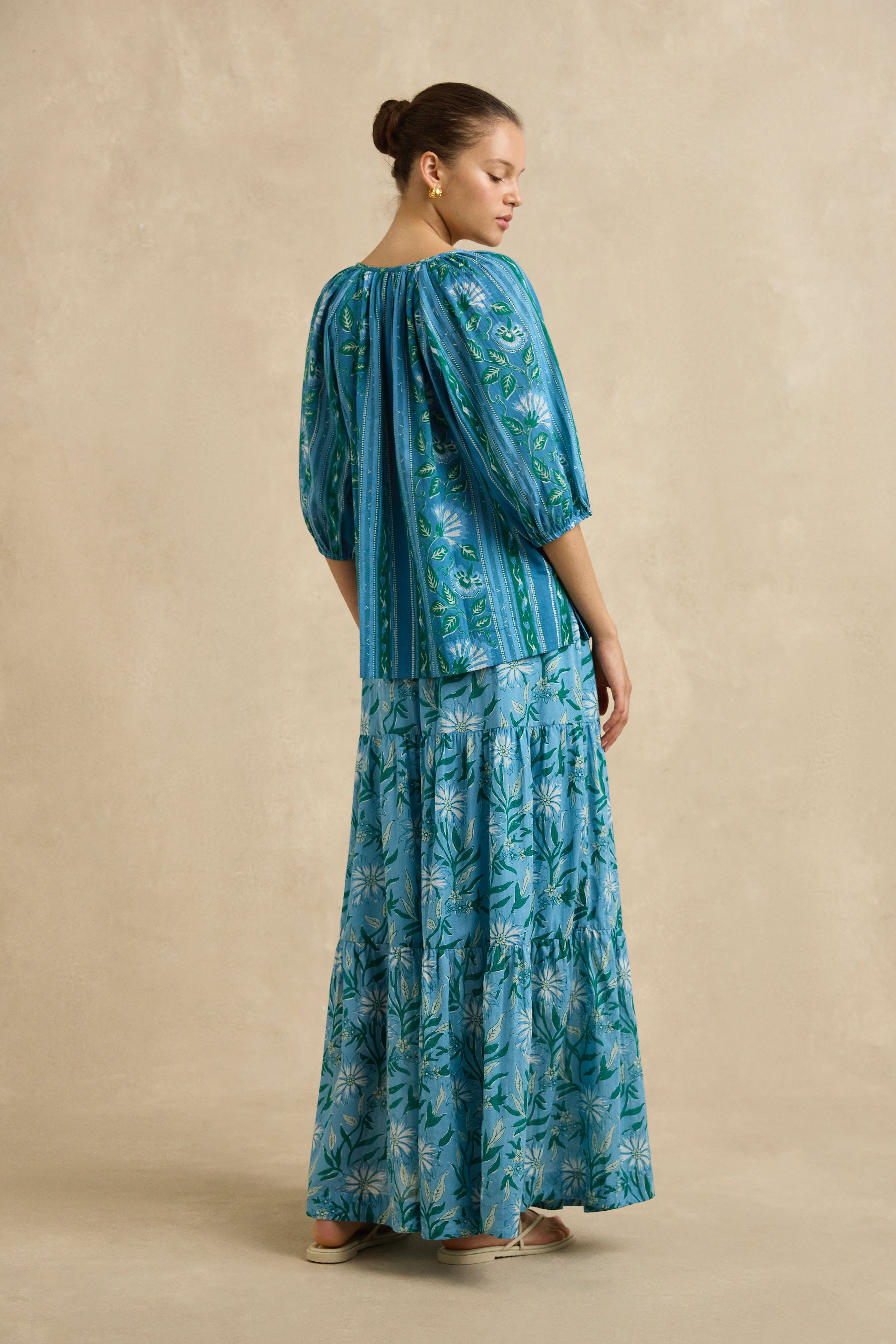 Adira Skirt - Spring Daisy Blue