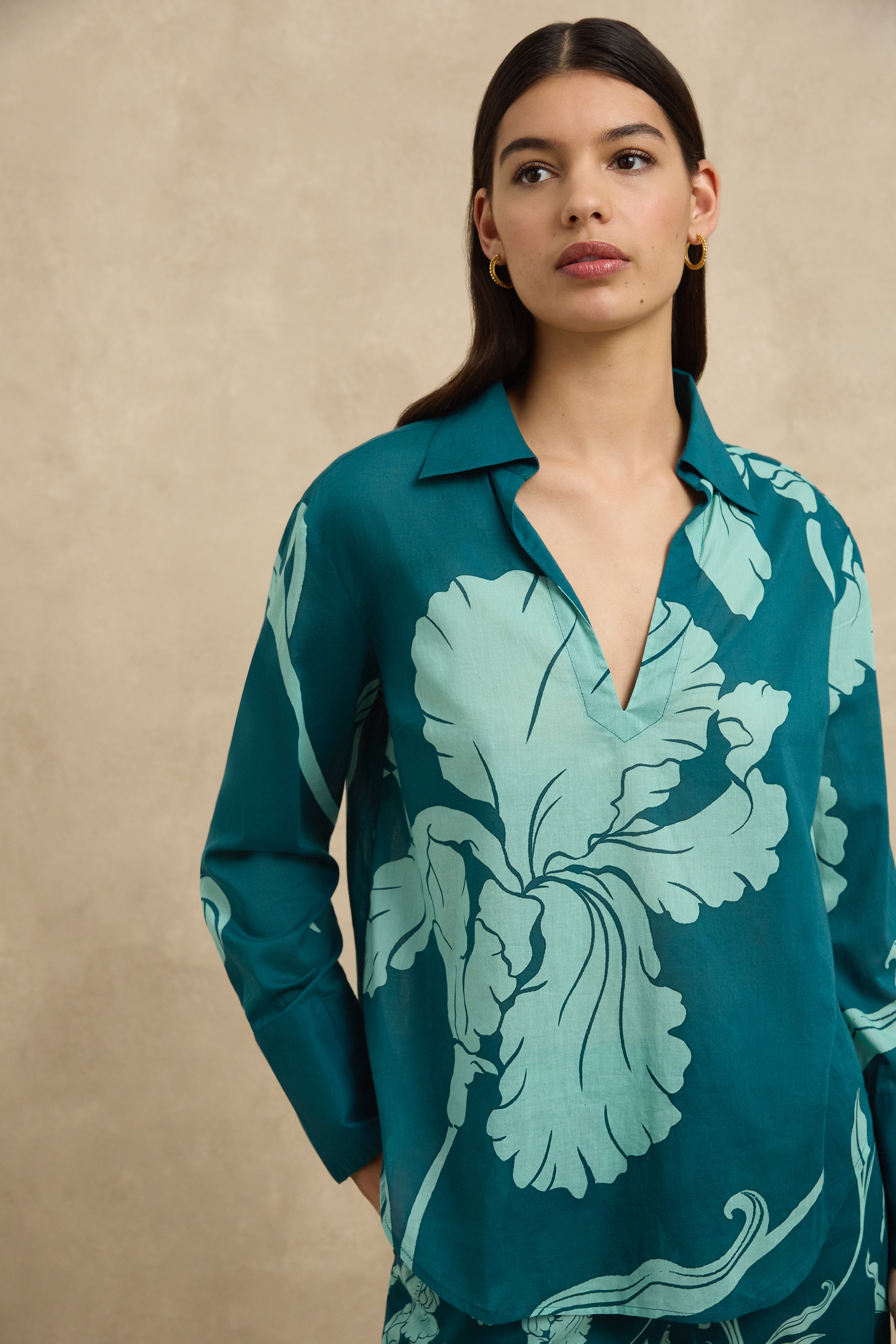 Saffron Shirt - Iris Jade