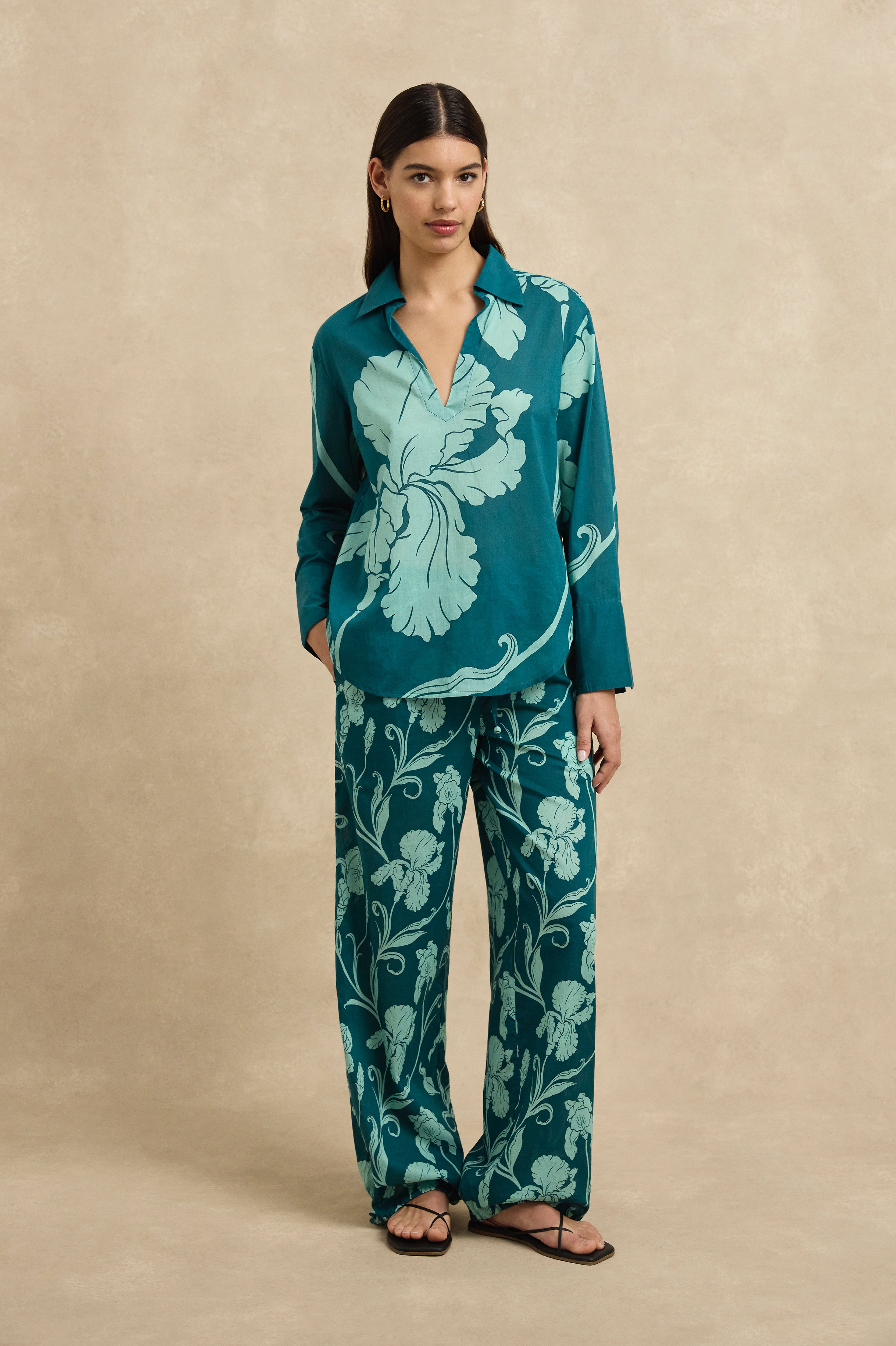 Saffron Shirt - Iris Jade