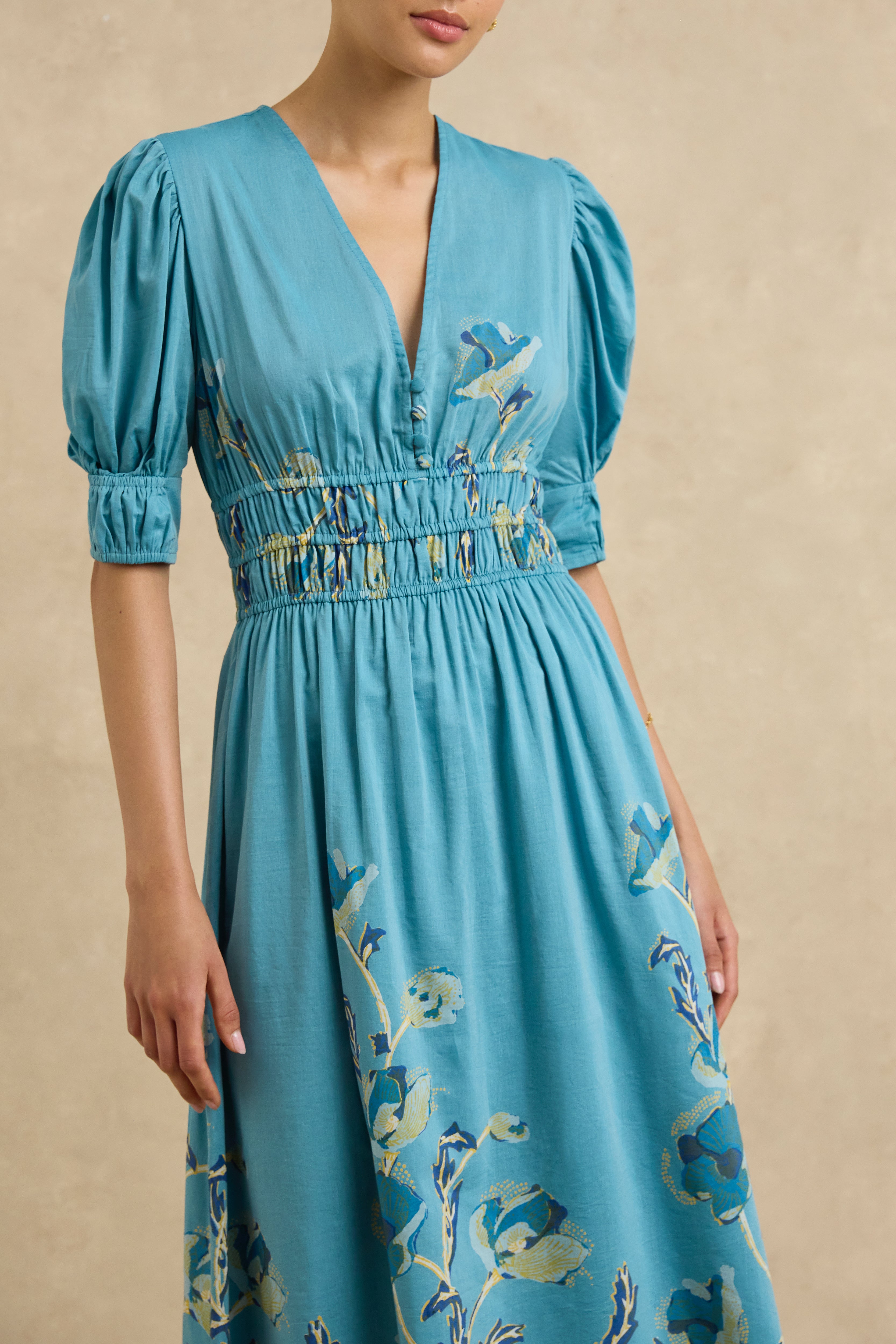 Salena Dress - Hibiscus Bloom Blue