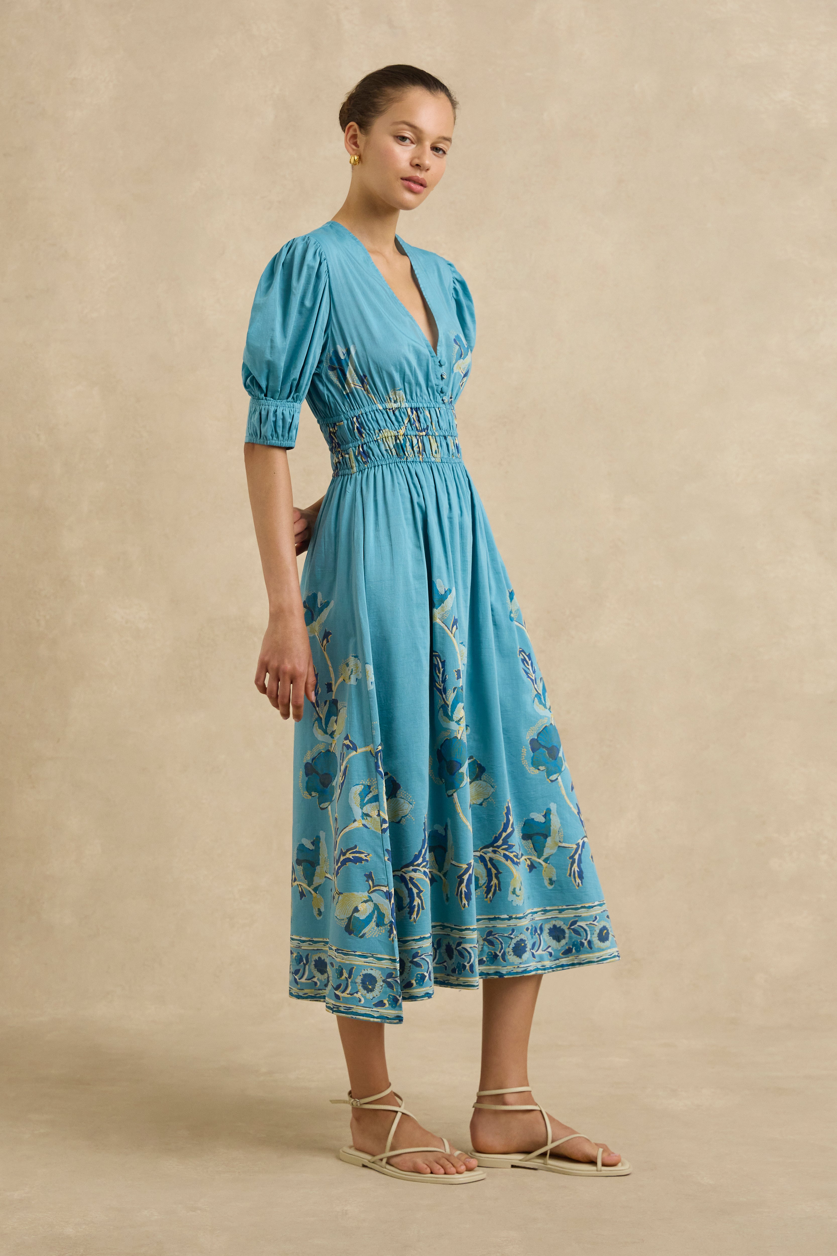 Salena Dress - Hibiscus Bloom Blue