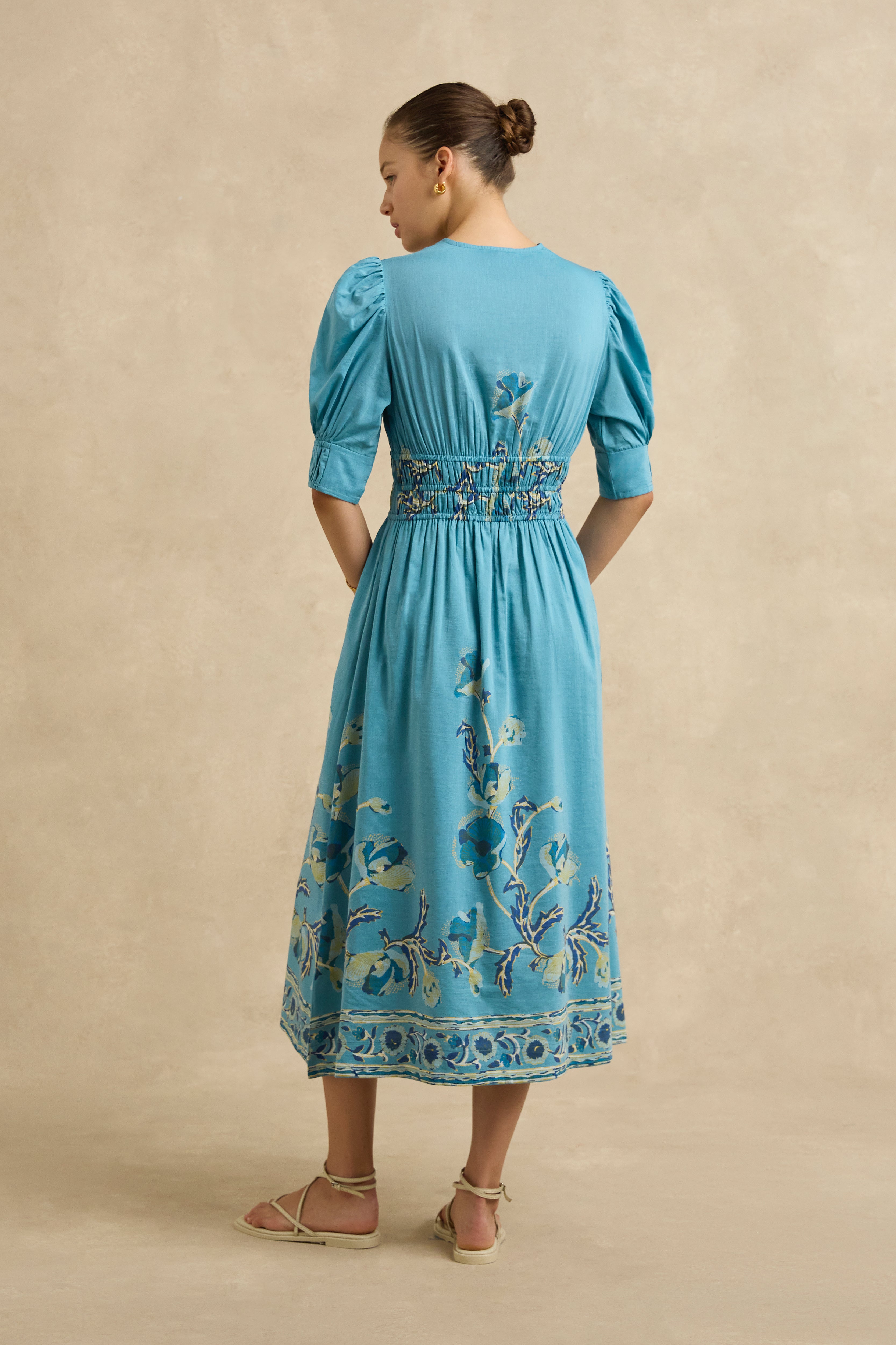 Salena Dress - Hibiscus Bloom Blue