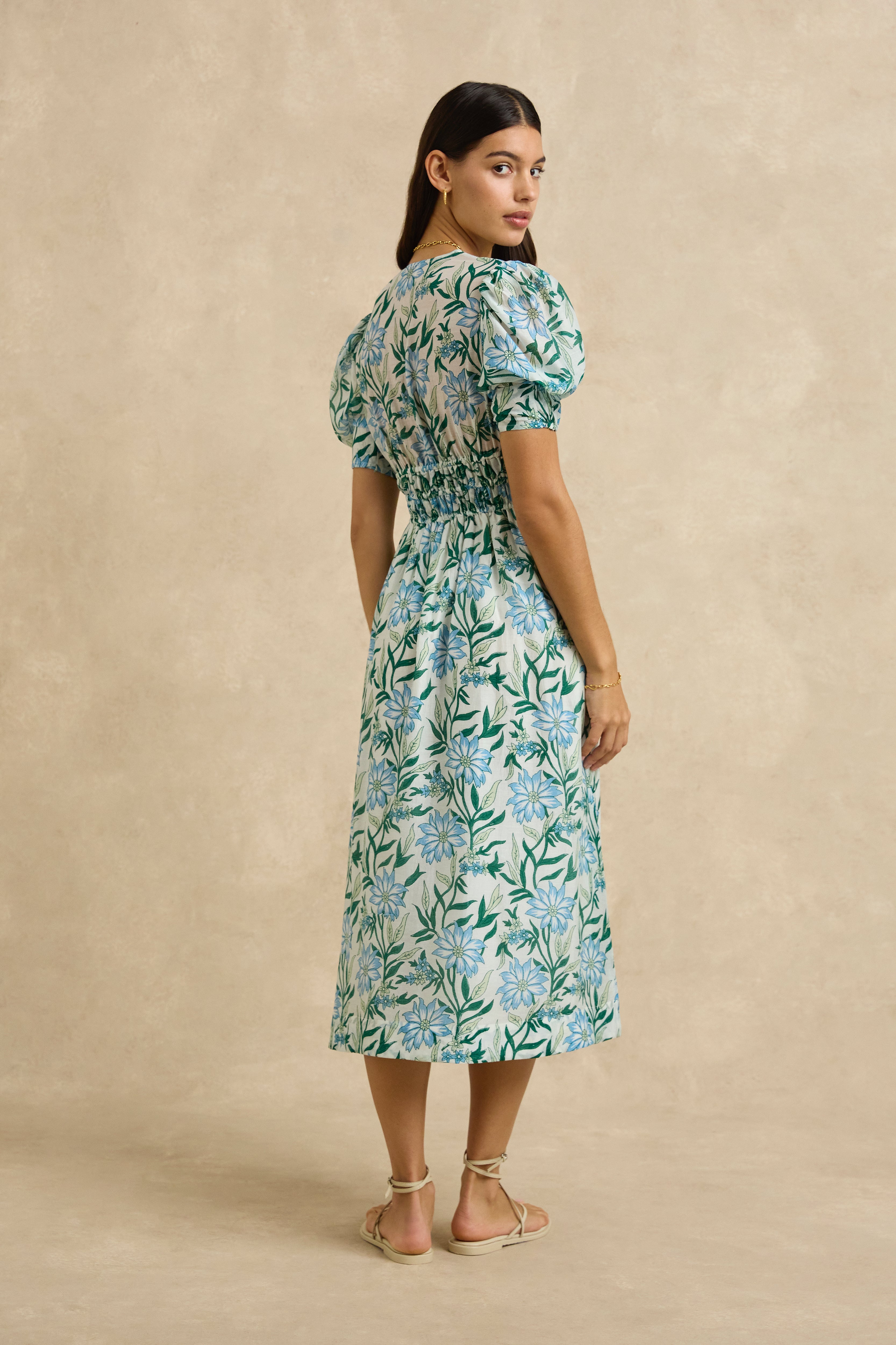 Salena Dress - Spring Daisy Light Blue