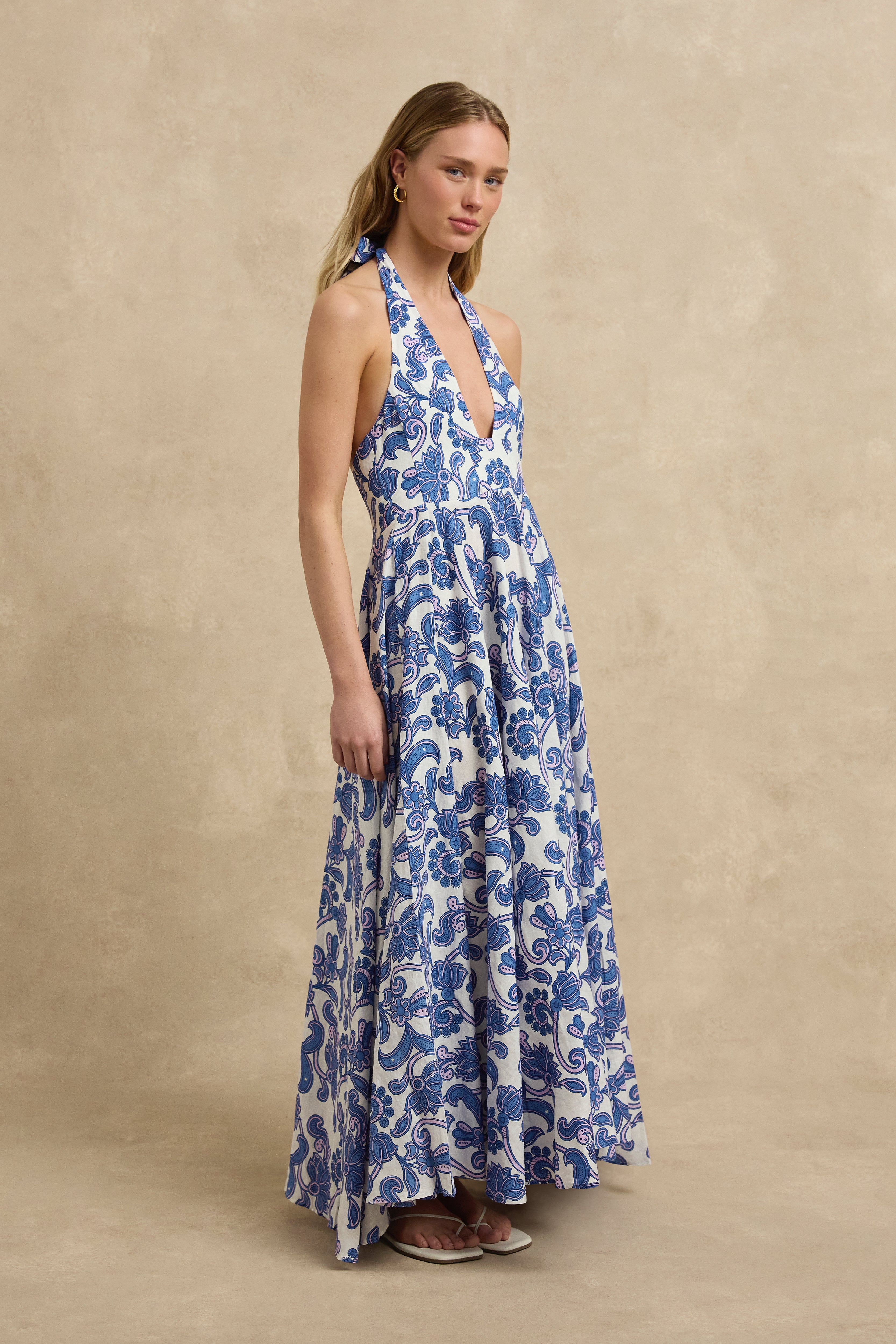 Sienna Dress - Brocade Azul