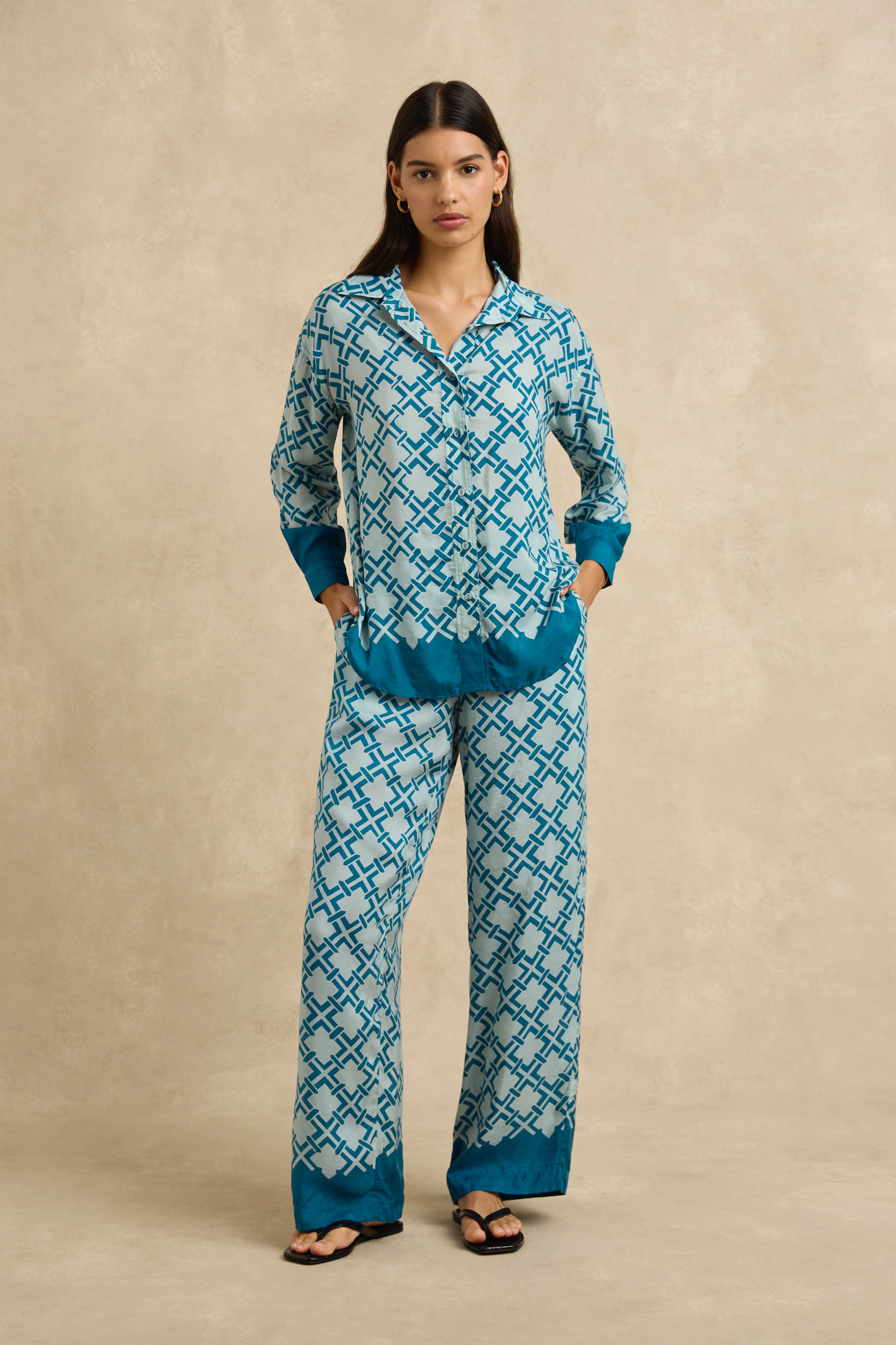 Stevie Shirt - Lattice Blue