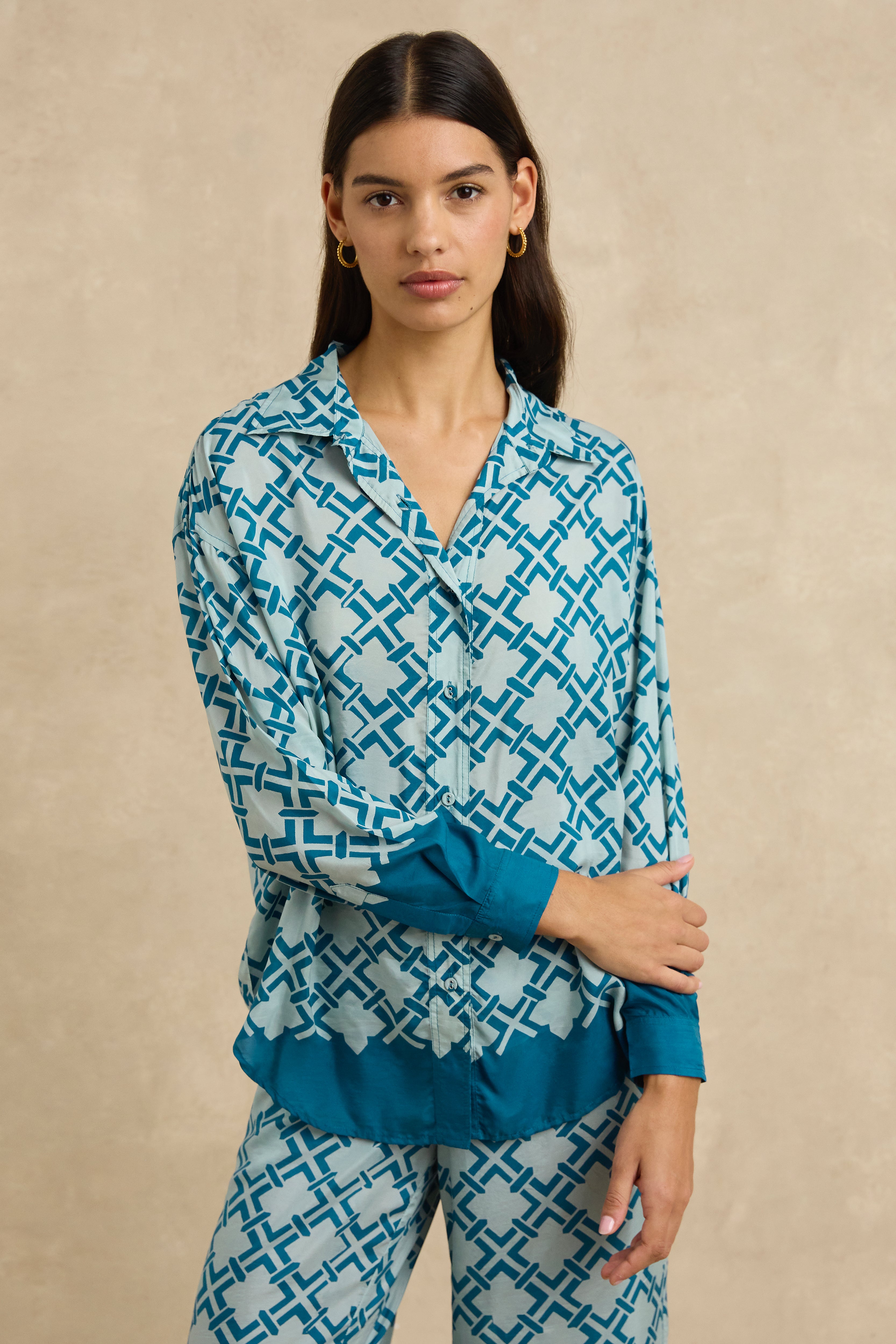 Stevie Shirt - Lattice Blue