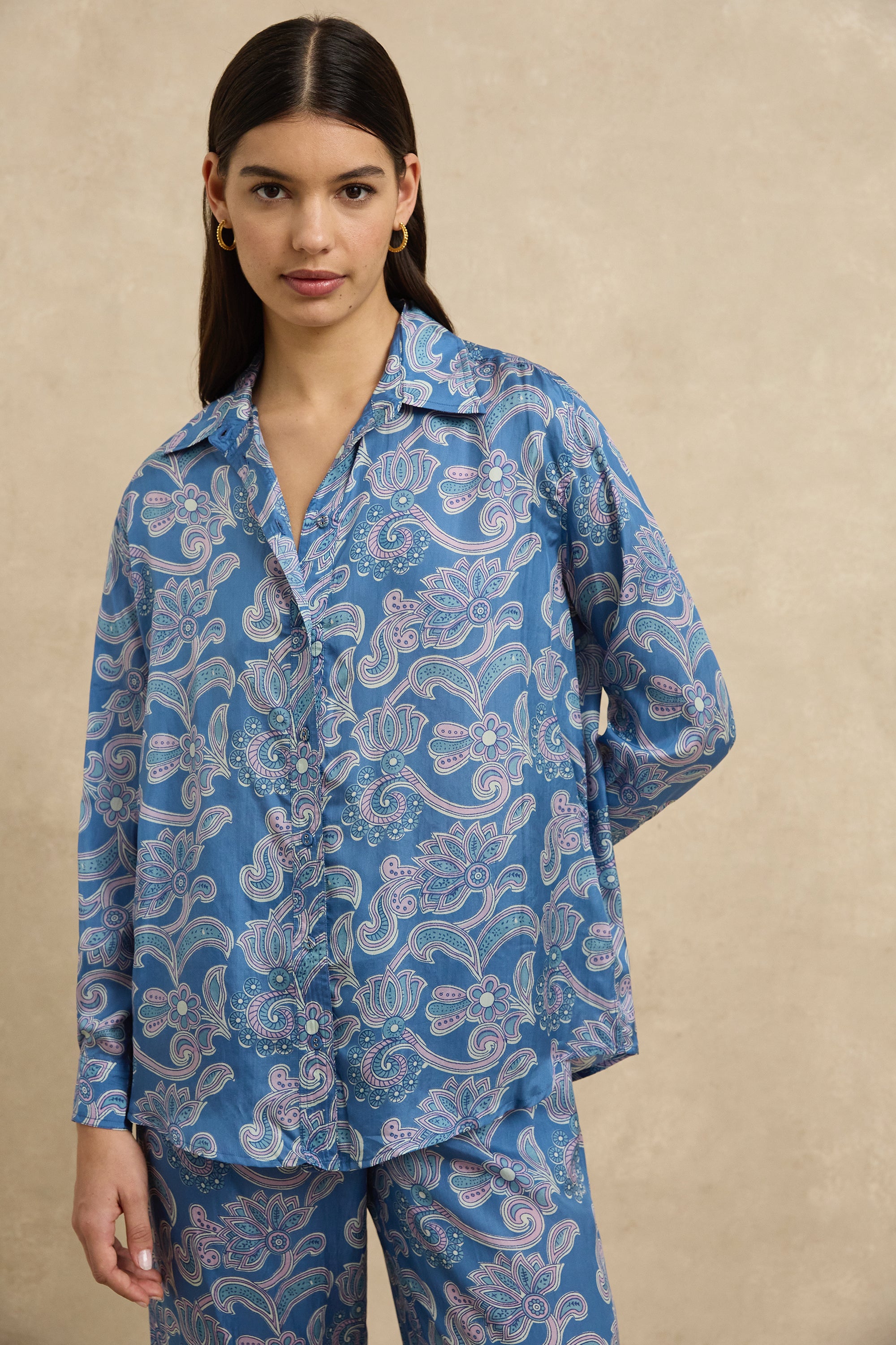 Stevie Shirt - Brocade Indigo
