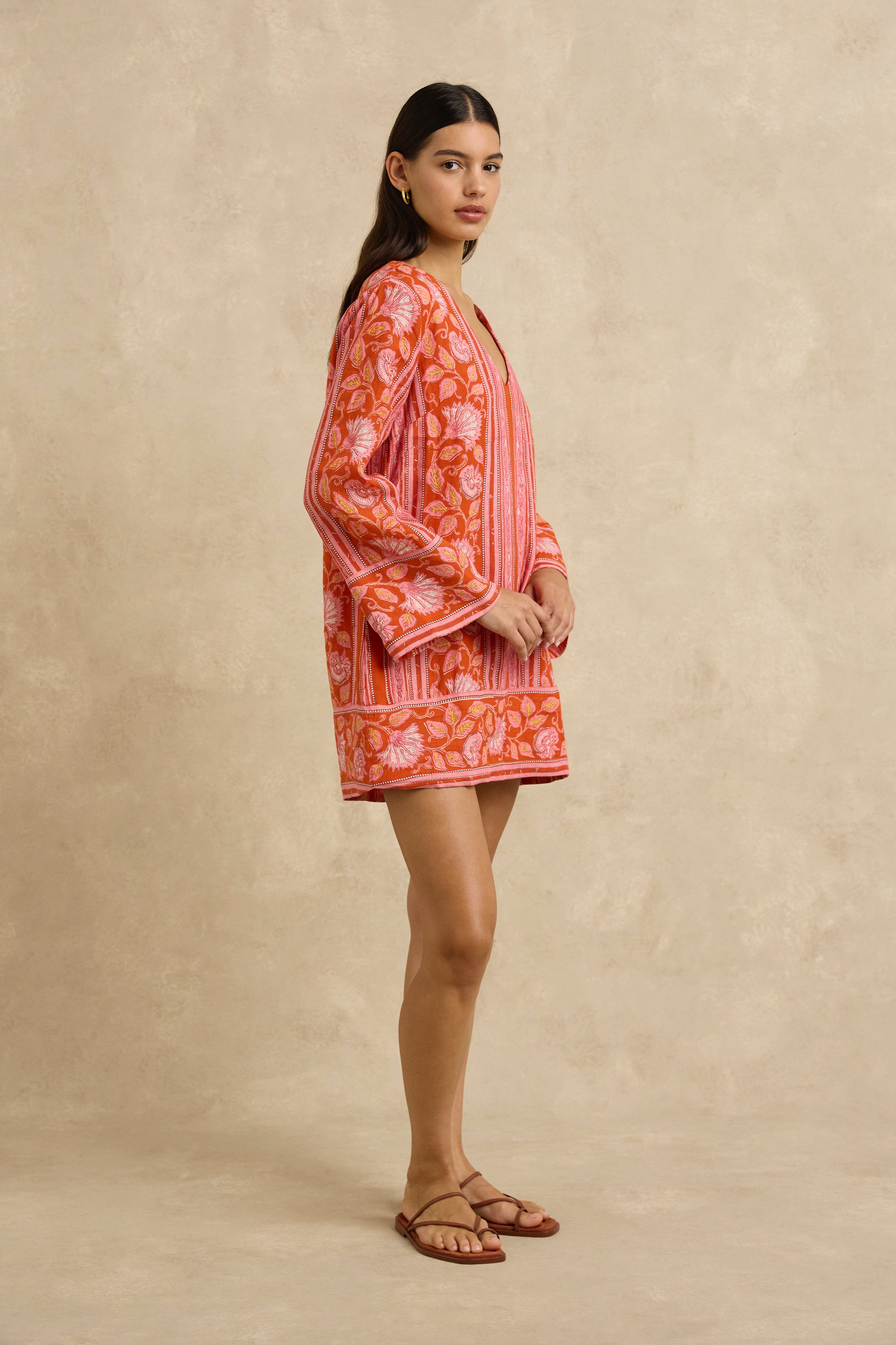Tavi Dress - Spring Daisy Crimson