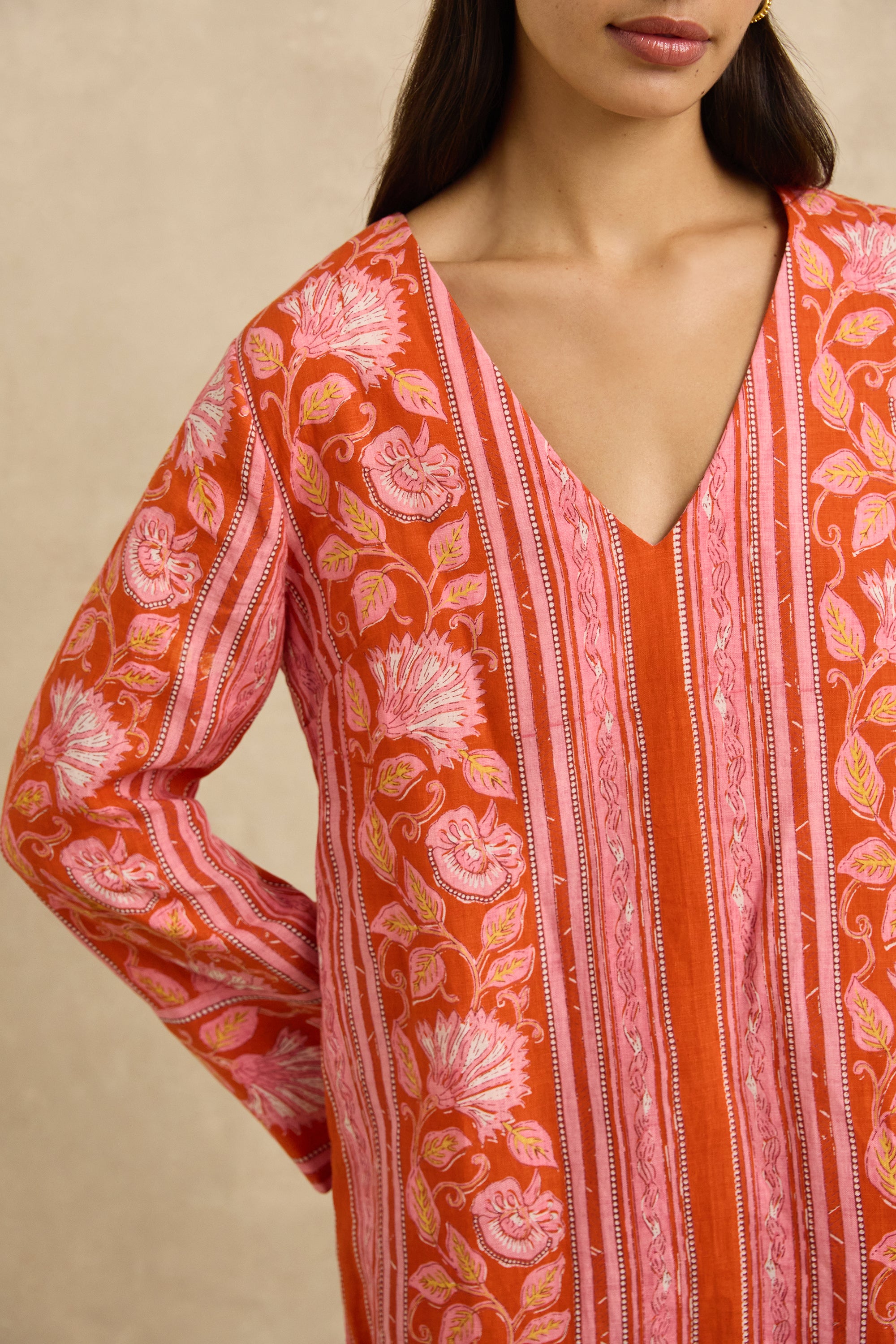 Tavi Dress - Spring Daisy Crimson