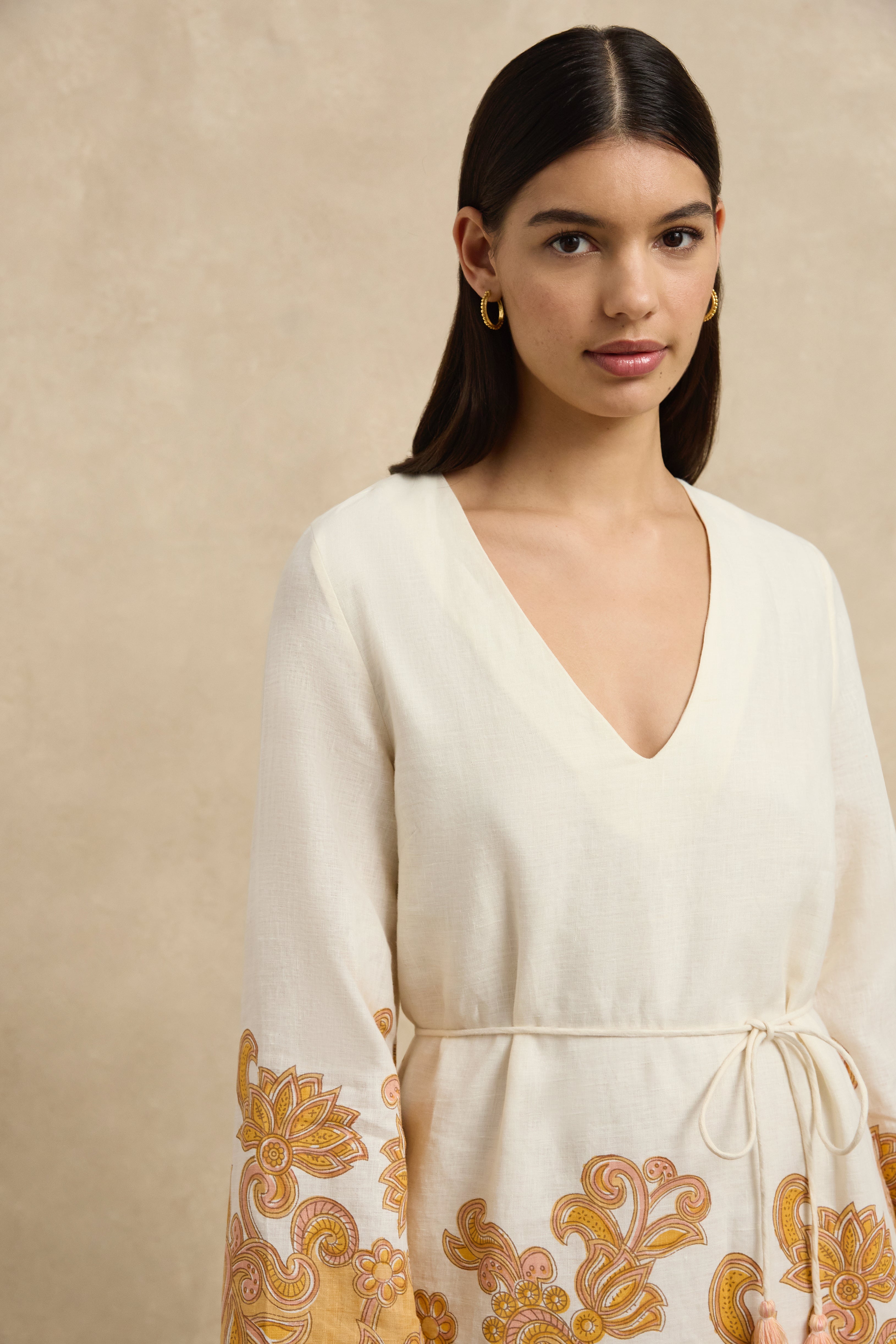 Tavi Dress - Brocade Apricot