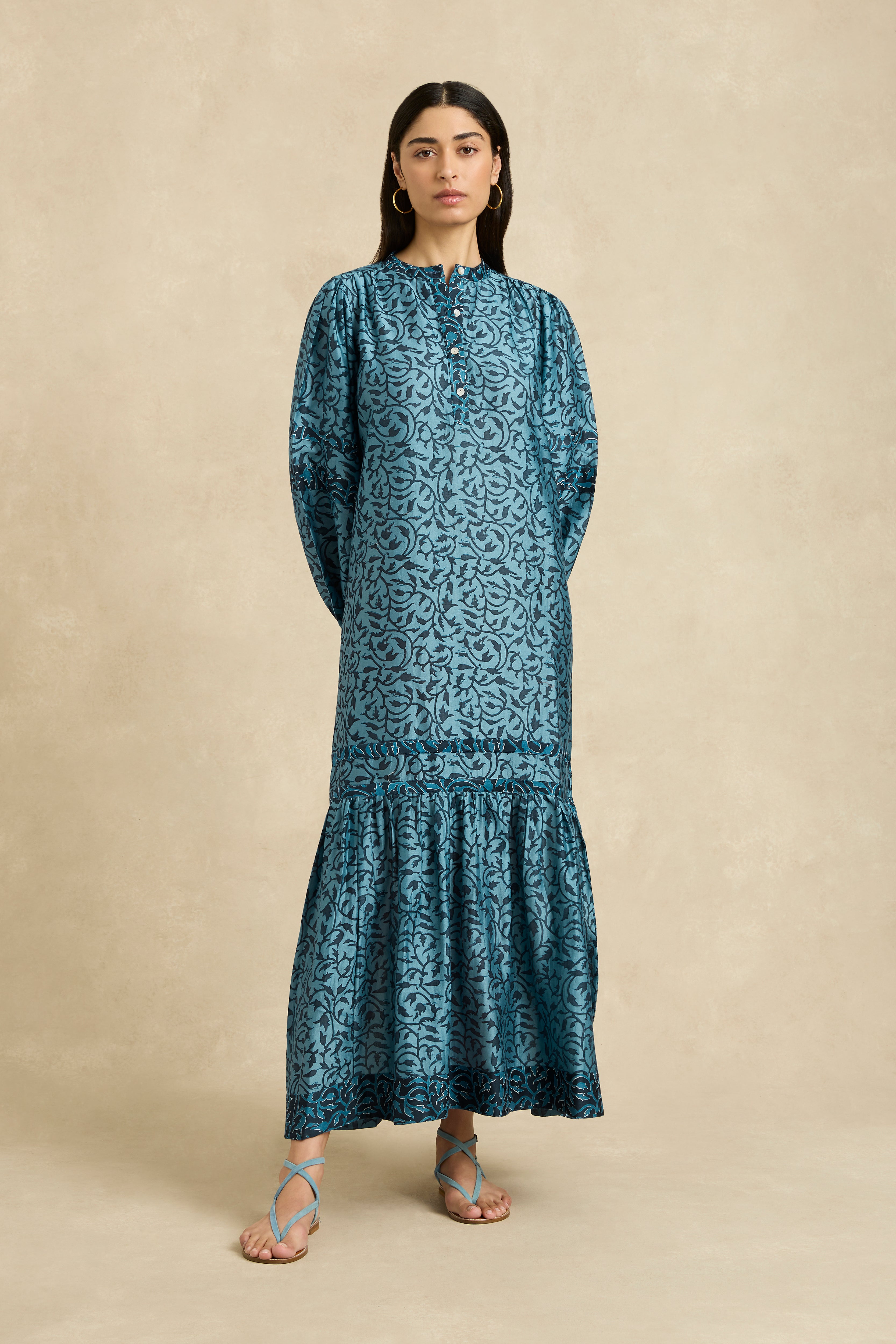 Viviana Dress - Midnight Vine Indigo
