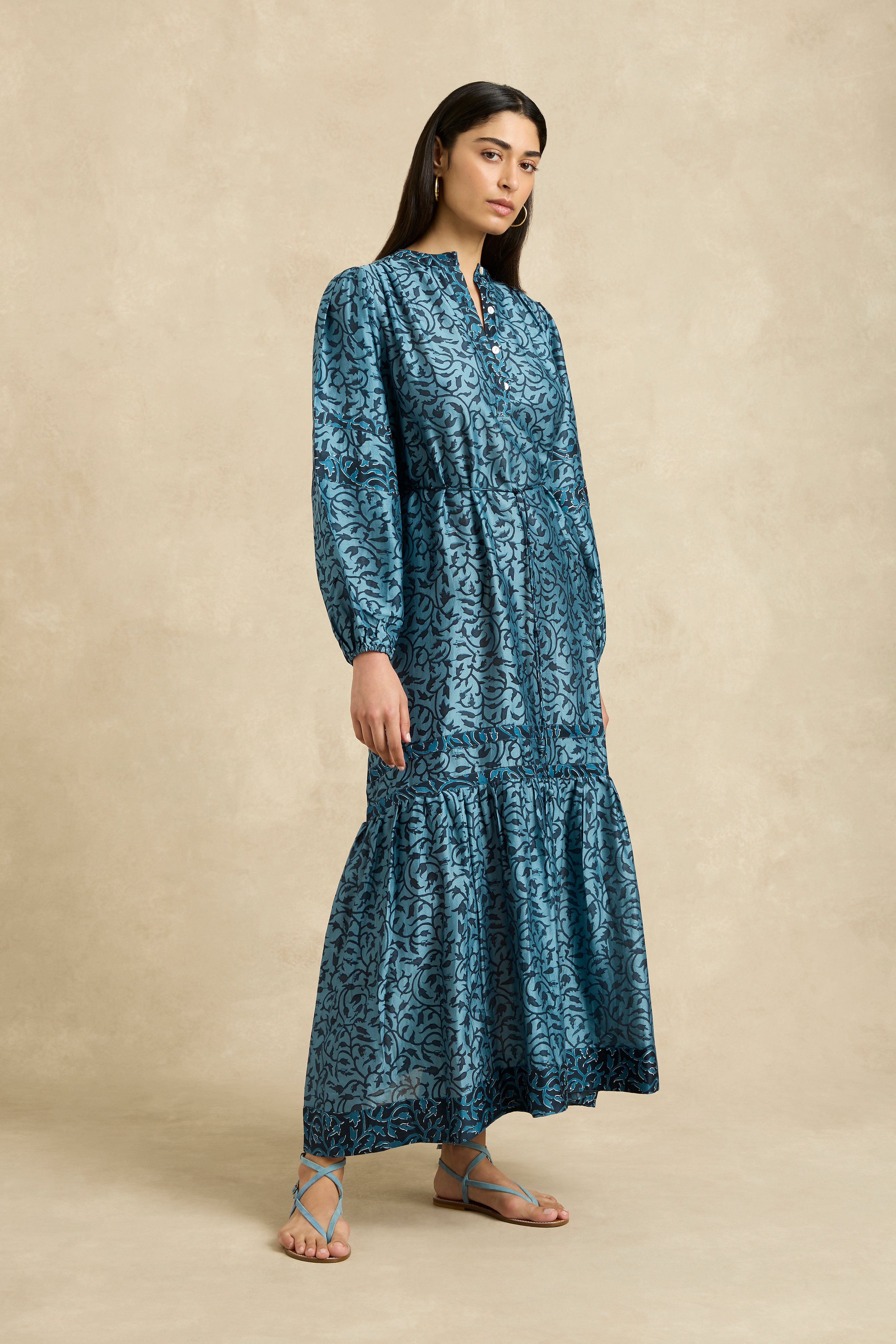 Viviana Dress - Midnight Vine Indigo