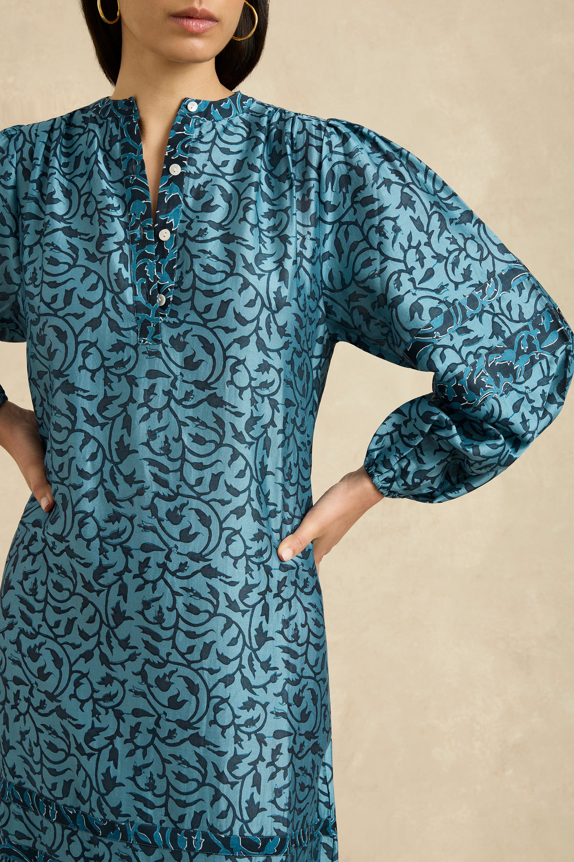 Viviana Dress - Midnight Vine Indigo