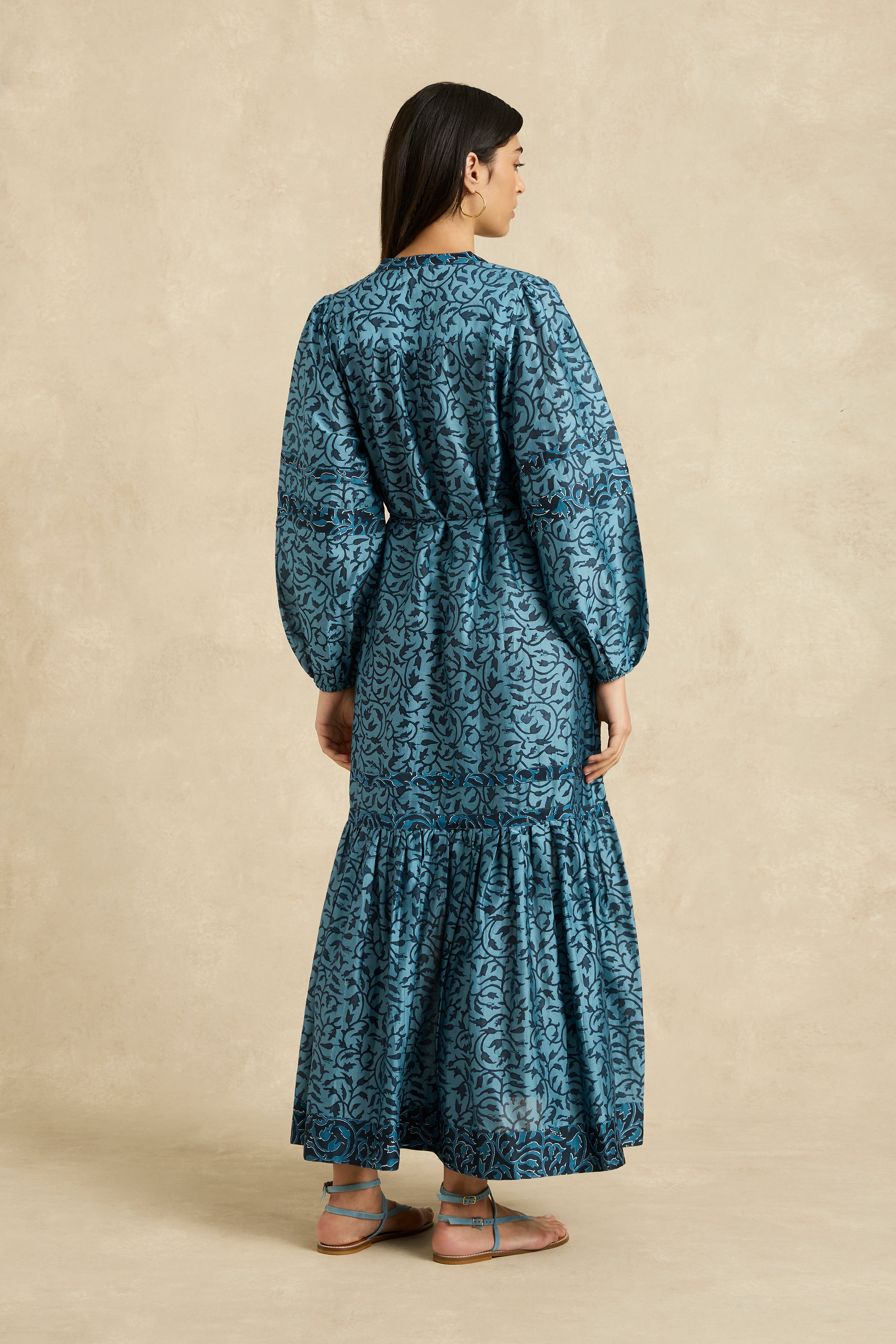 Viviana Dress - Midnight Vine Indigo