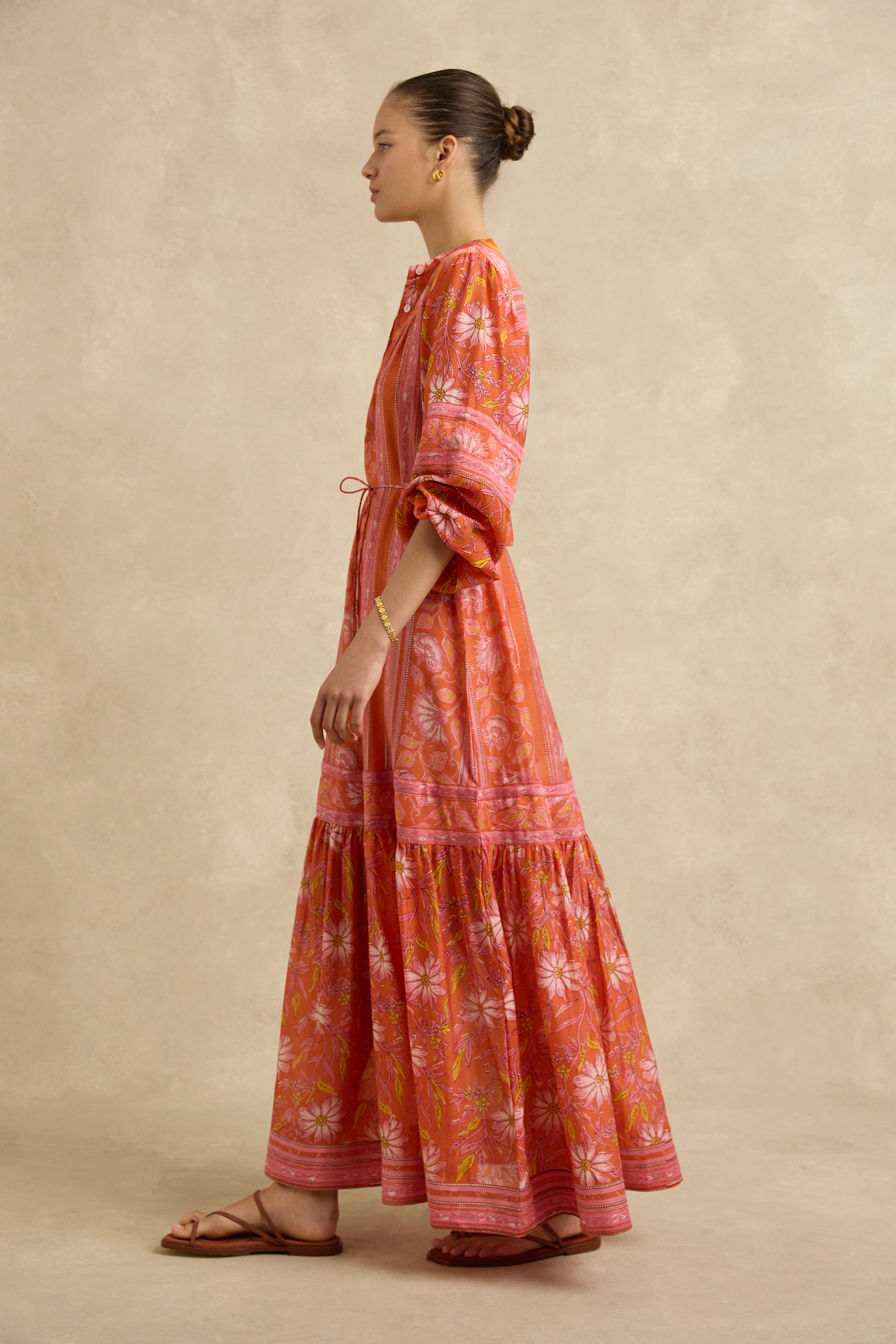 Vivianna Dress - Spring Daisy Crimson