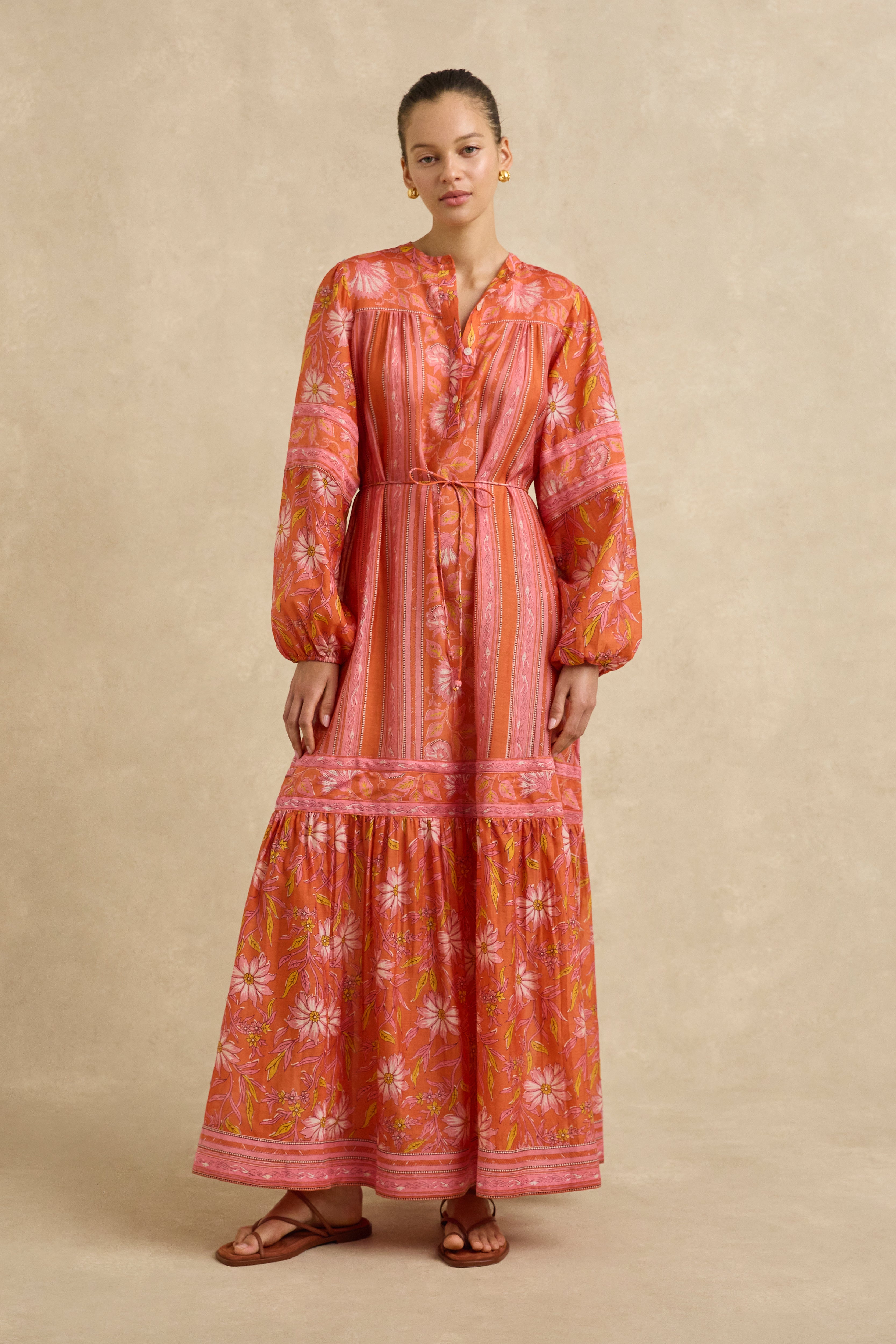 Vivianna Dress - Spring Daisy Crimson