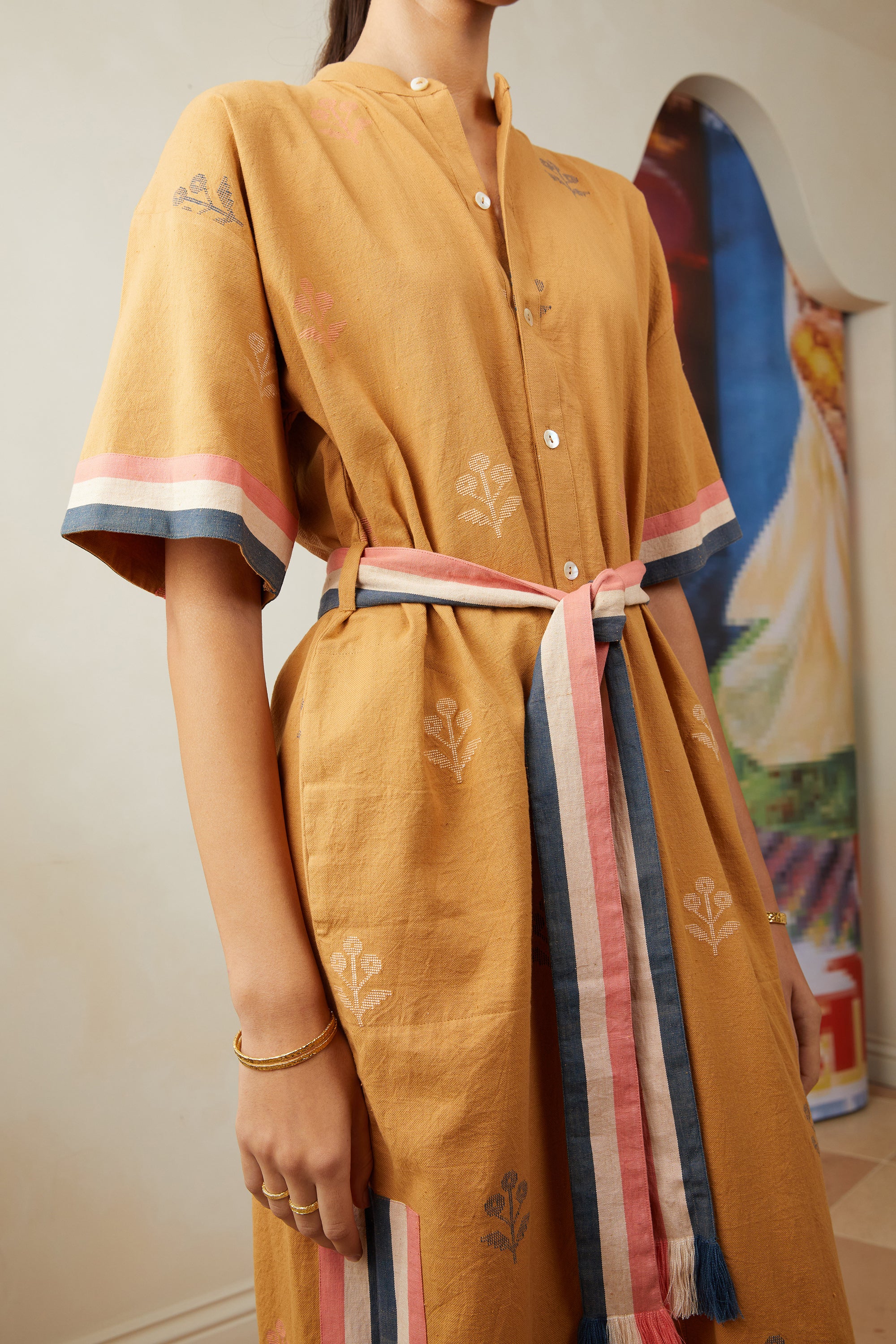 Willow Midi Short Sleeve Shirt Dress - Ginger
