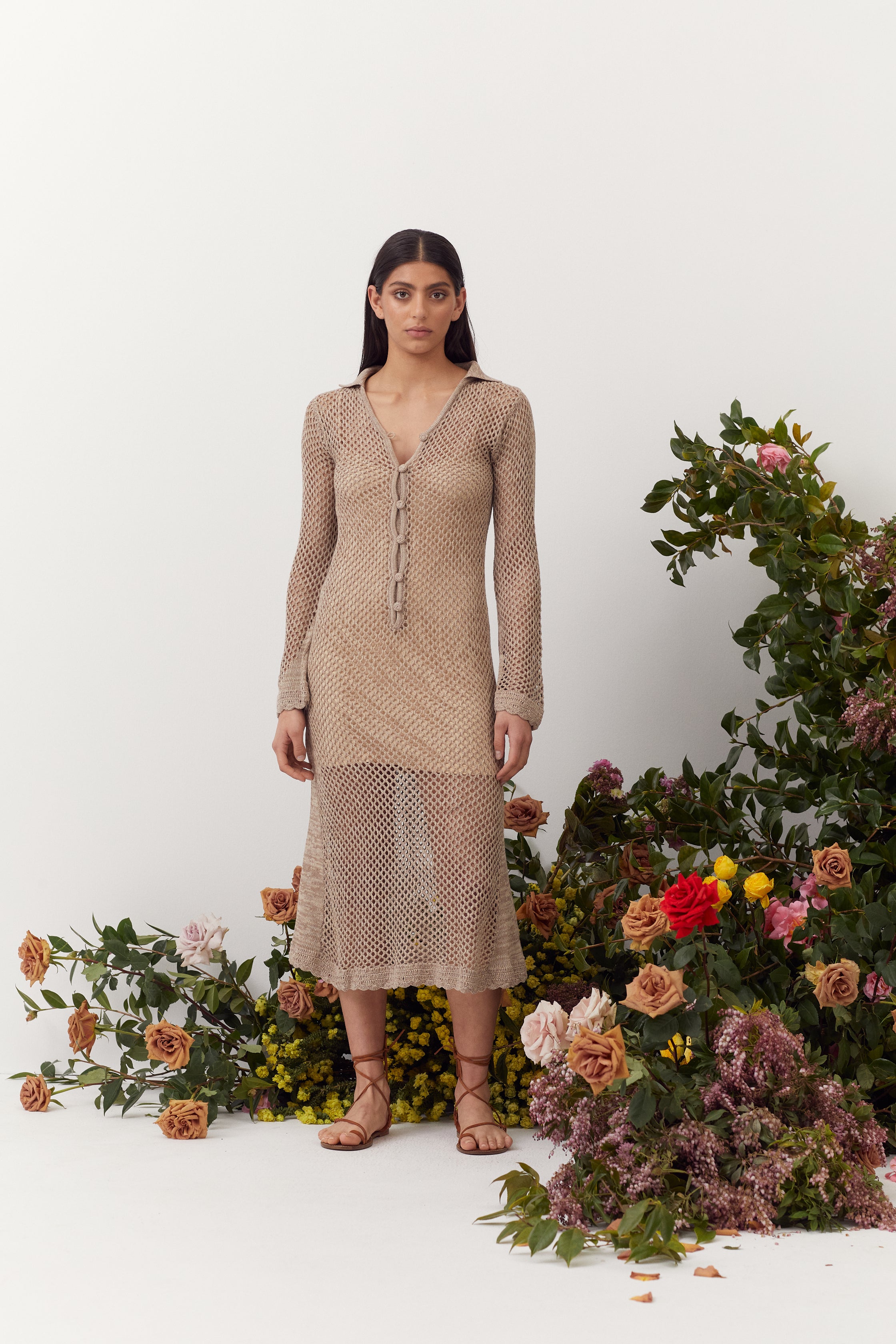 Carolina Crochet Dress, Alabaster