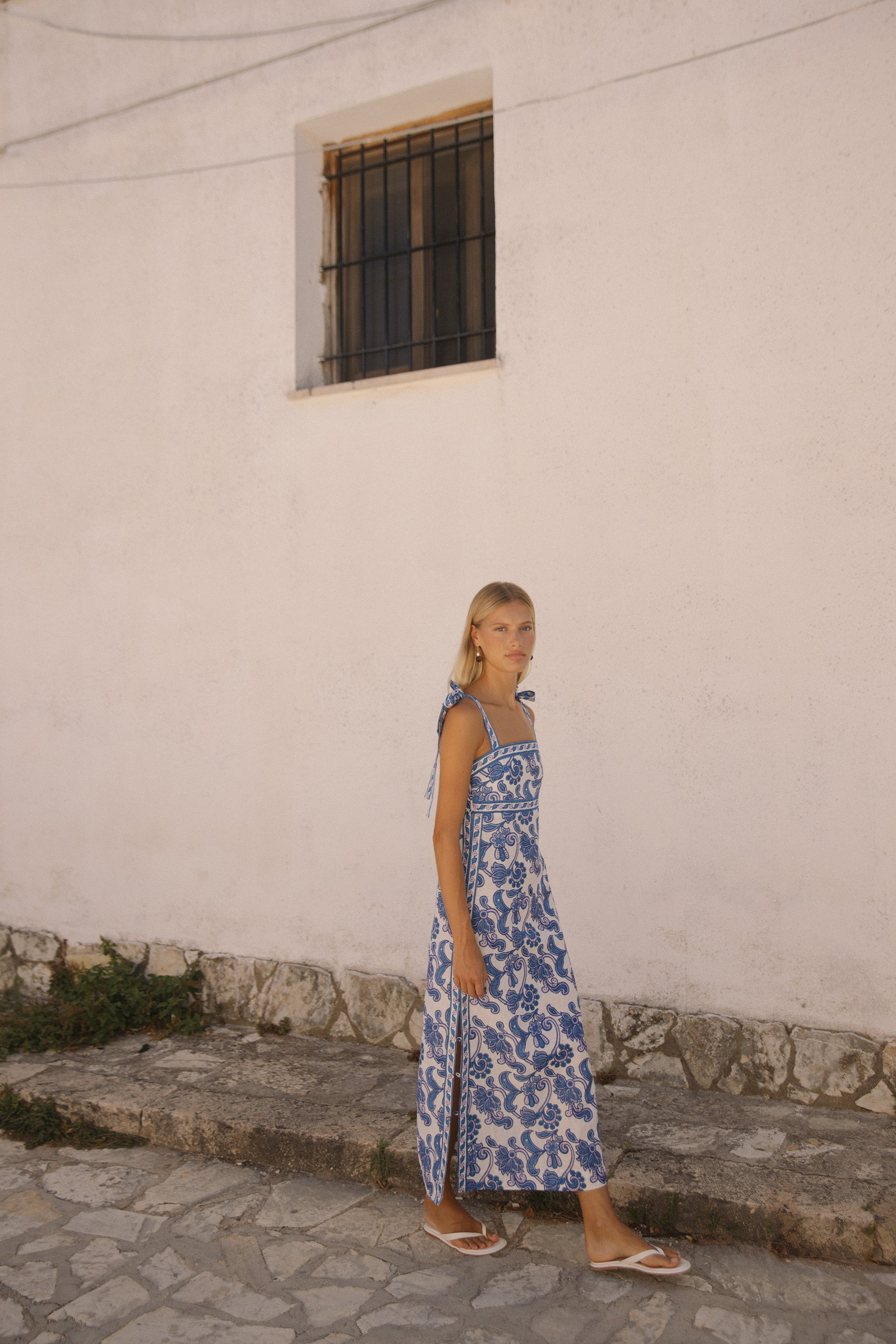 Tali Dress - Brocade Azul