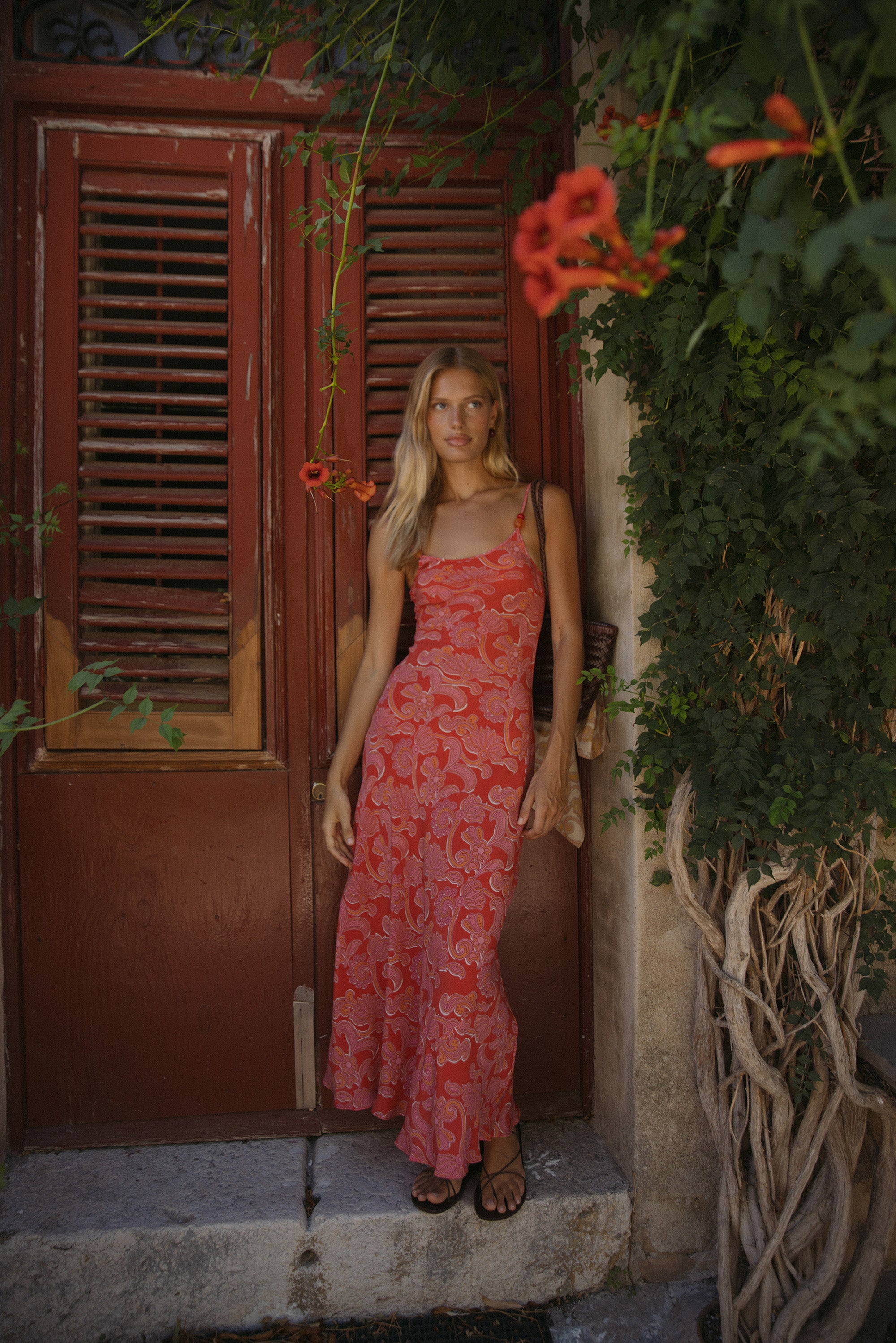 Serena Dress - Brocade Fuchsia
